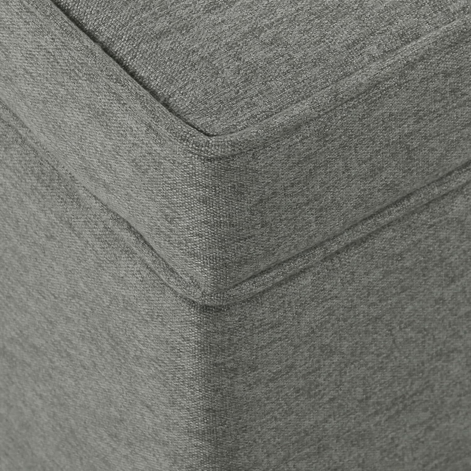 24 Inch Gray Fabric Hidden Storage Ottoman With Hinged Lid