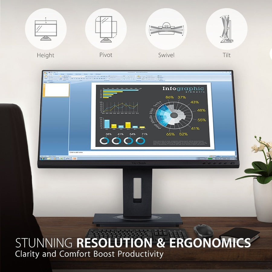24 Inch IPS Monitor - ViewSonic VG2448a Ergonomic Display