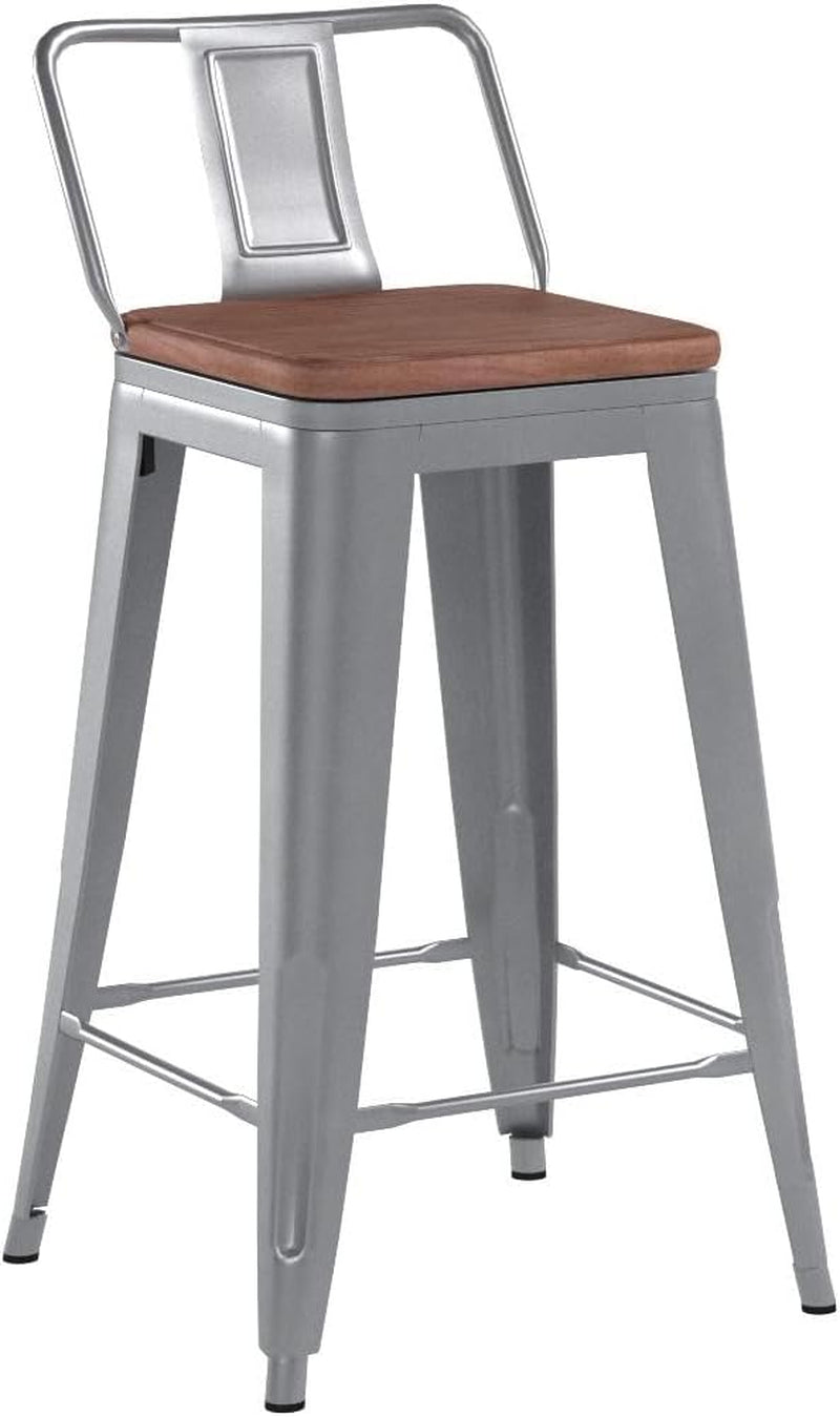 24 Inch Swivel Bar Stools Set Of 4 Counter Height Industrial For Kitchen Island Home