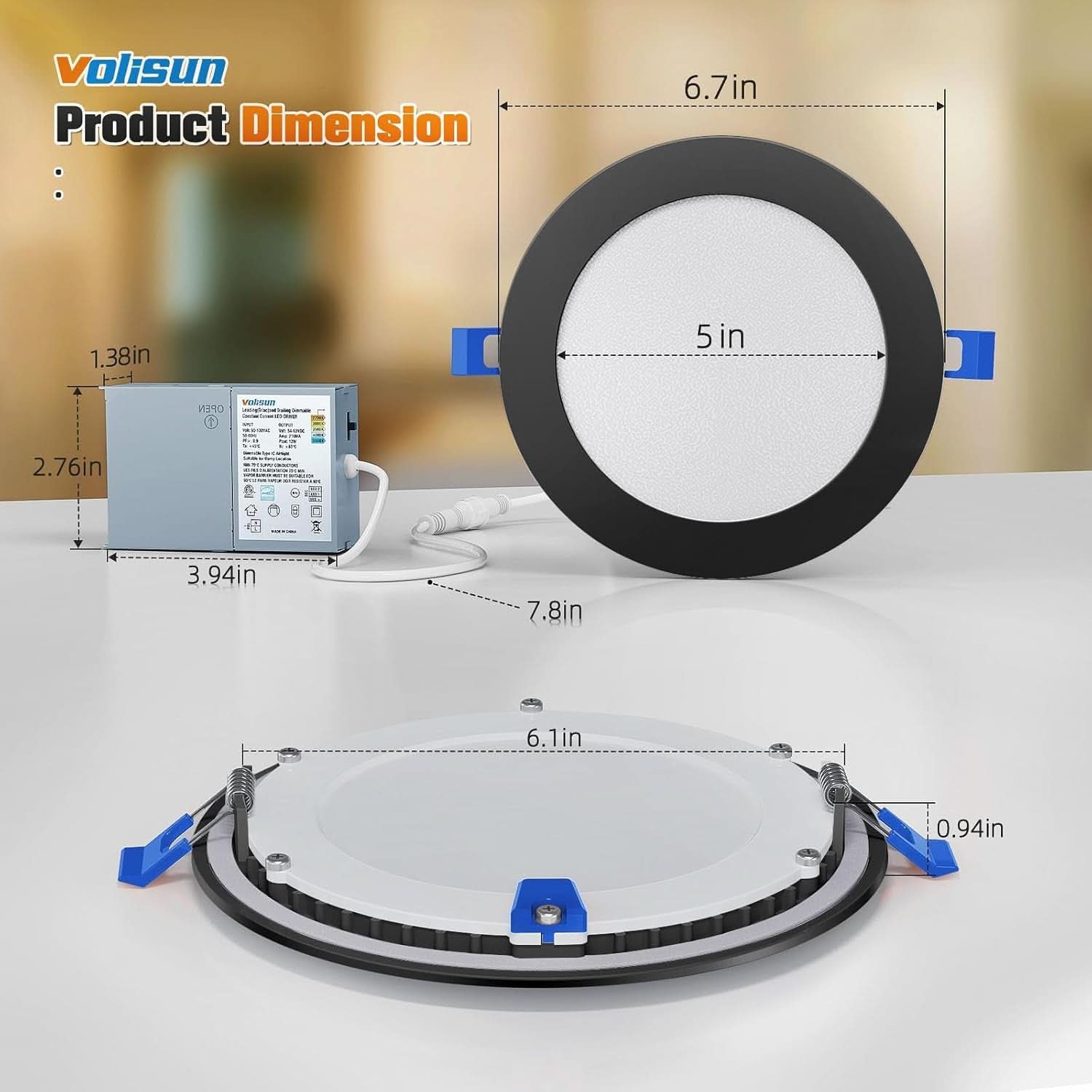 24 Pack 5CCT LED Recessed Downlights Canless Wafer Dimmable ETL Certified 2700K To 5000K