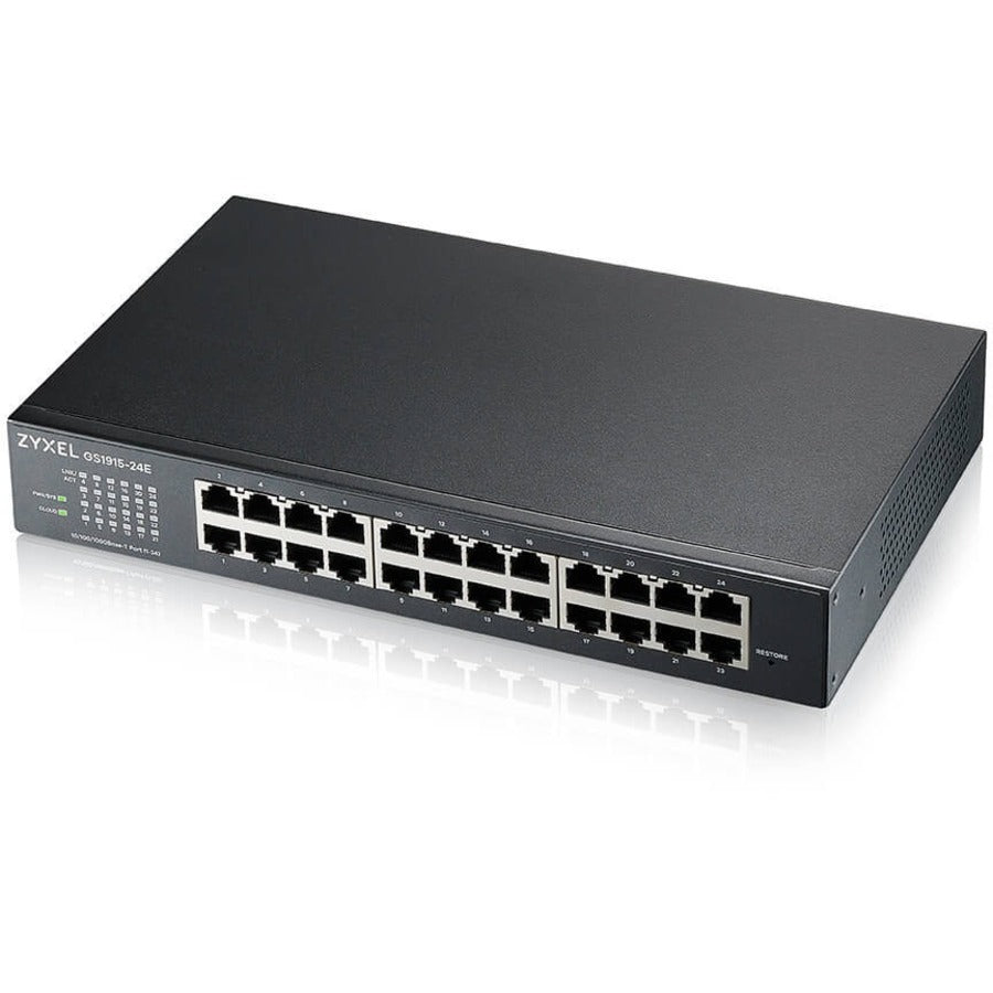 24-Port GbE Smart Managed Switch - Fanless Design Nebula Cloud | TeciSoft GS1915-24E