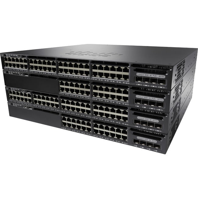 24-Port PoE+ Switch - Cisco Catalyst 3650 WS-C3650-24PD-L with 2x10G Uplink LAN Base | TecISoft WS-C3650-24PD-L-RF