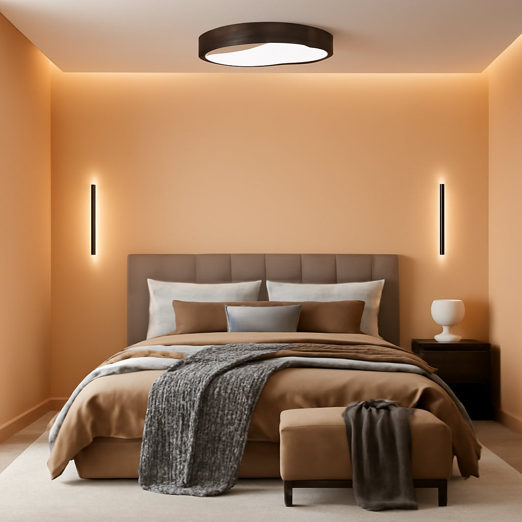 24W Modern LED Ceiling Light With Wood Pattern For Living Room Energy Efficient Lighting