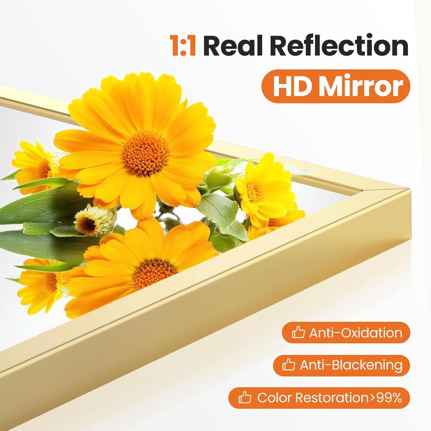 24x36 Arched Gold Bathroom Wall Mount Mirror Metal Frame