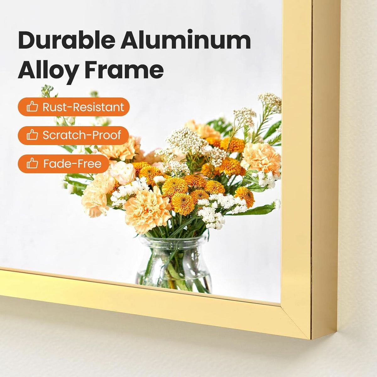 24x36 Arched Gold Bathroom Wall Mount Mirror Metal Frame