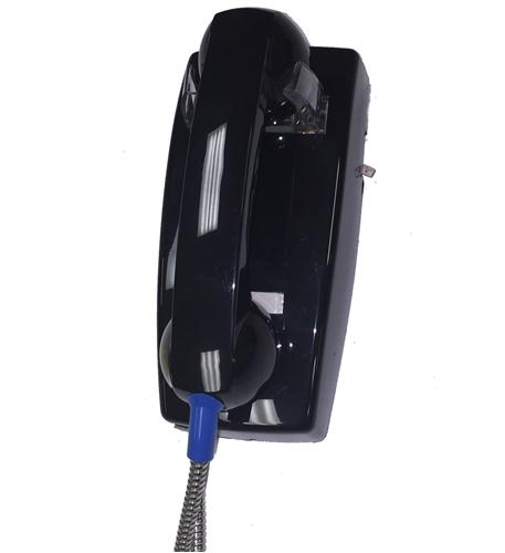 255400ARCNDL Wall Phone w/Armored Cord ITT-2554-ARCNDL-BK