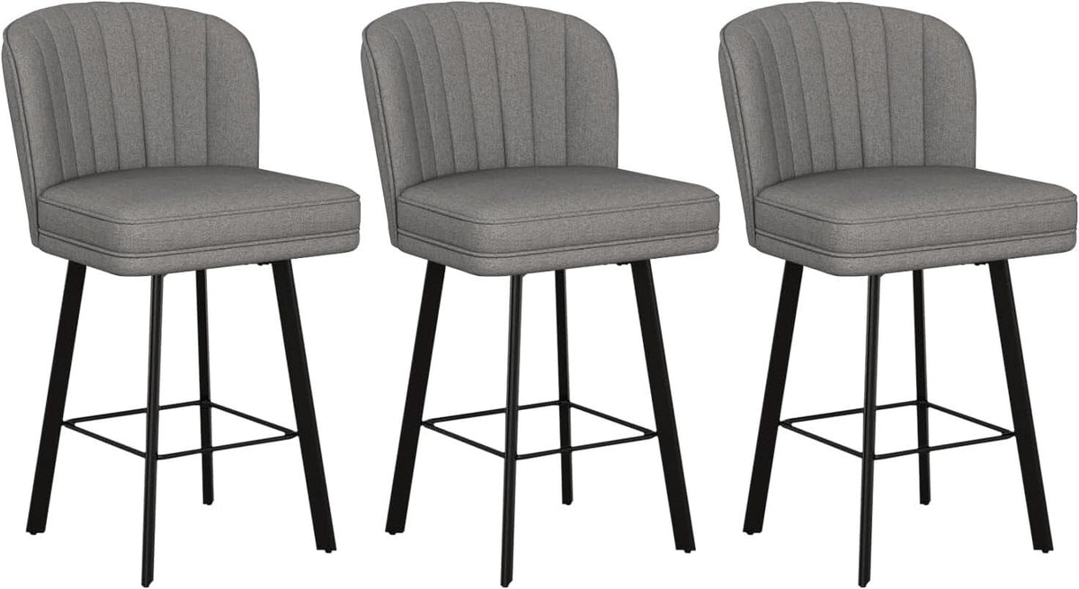 26 Counter Height Bar Stools Set Of 3 Gray Faux Leather