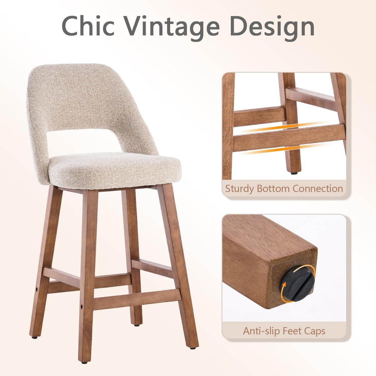 26 Inch Counter Height Bar Stools Set Of 4 In Oatmeal