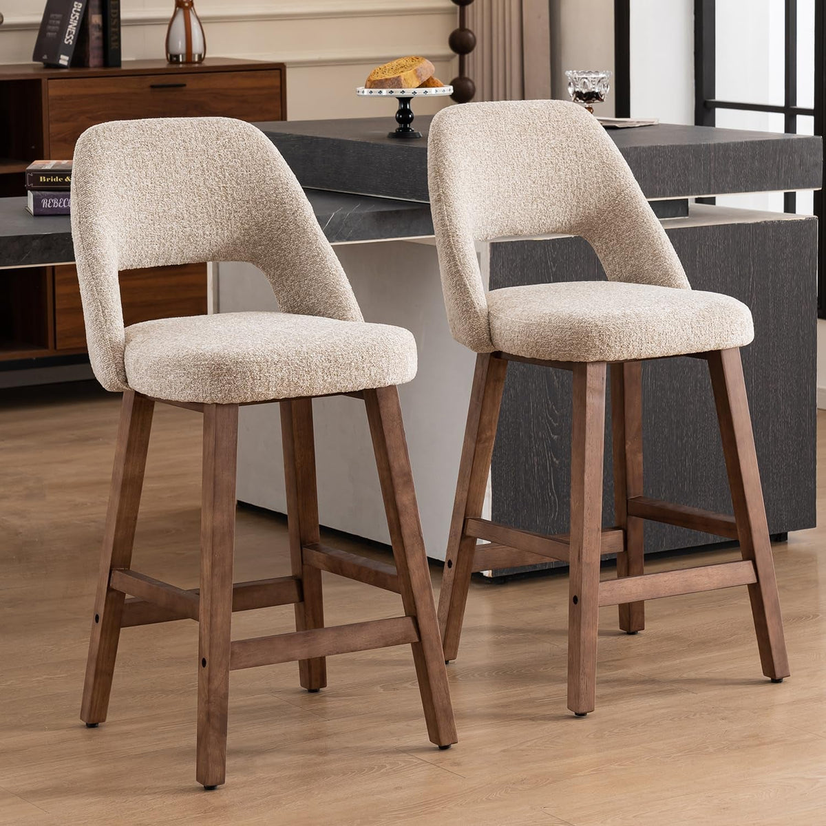 26 Inch Counter Height Bar Stools Set Of 4 In Oatmeal