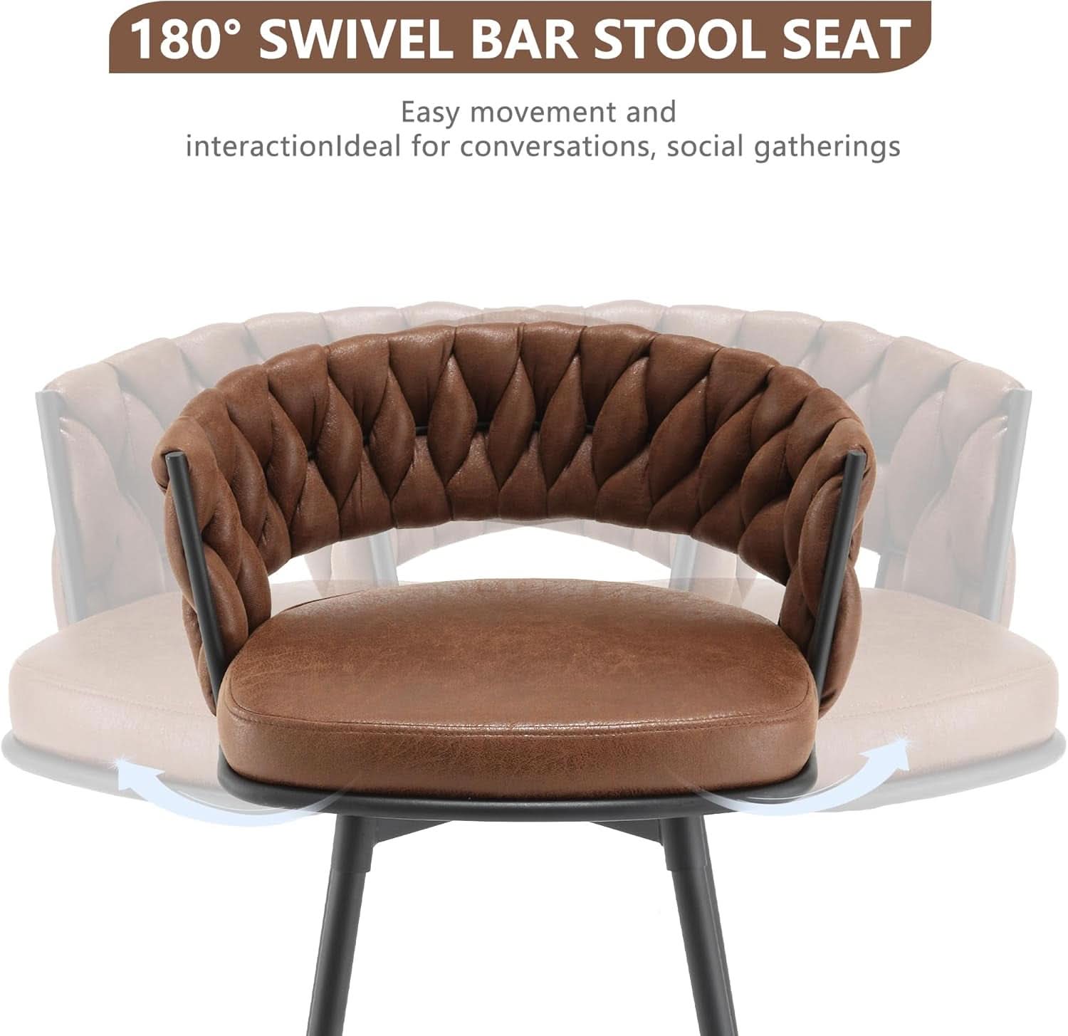 26 Inch Counter Height Bar Stools Set Of 4 With 180 Degree Swivel