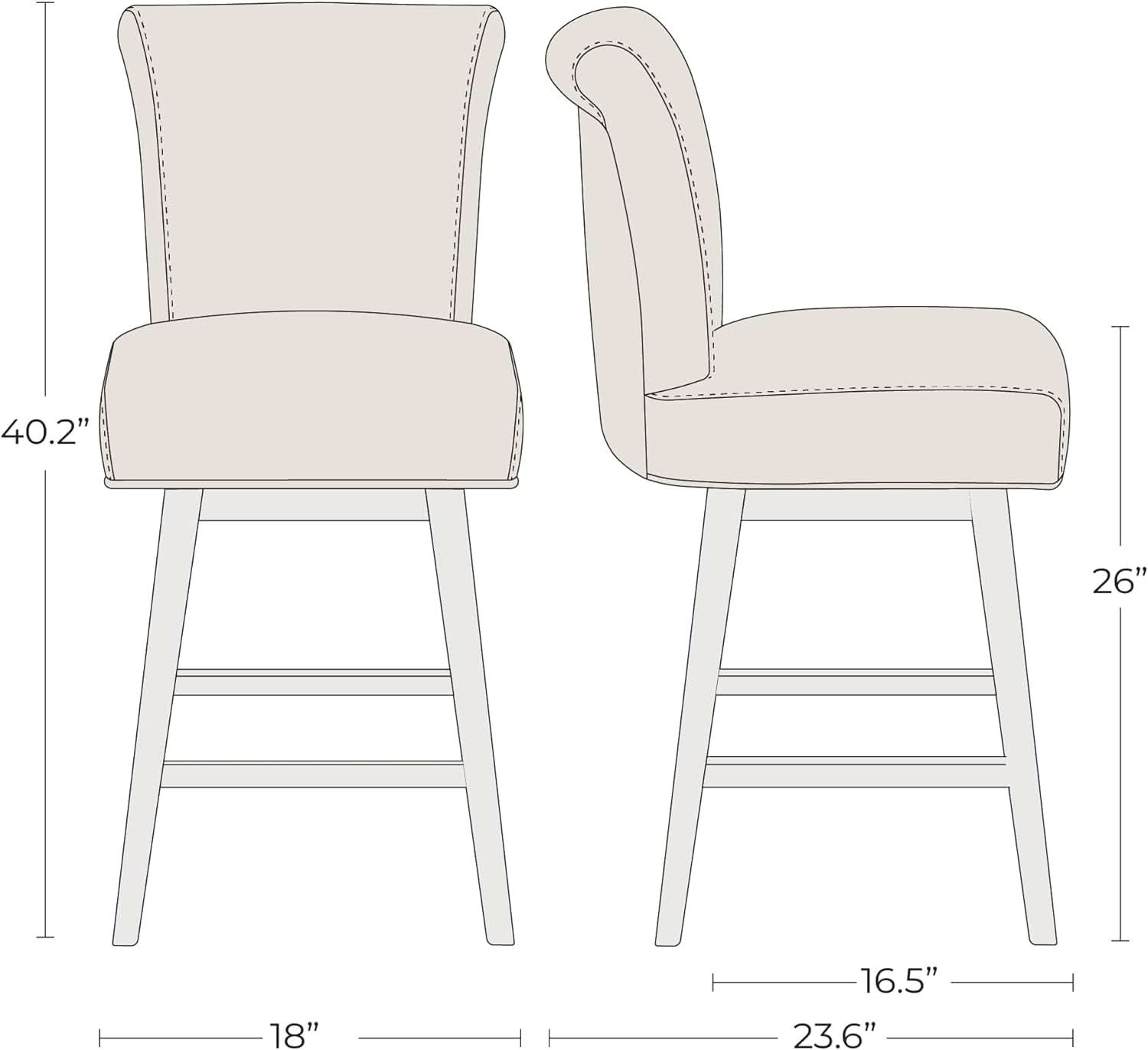 26 Inch Counter Height Swivel Bar Stools Set