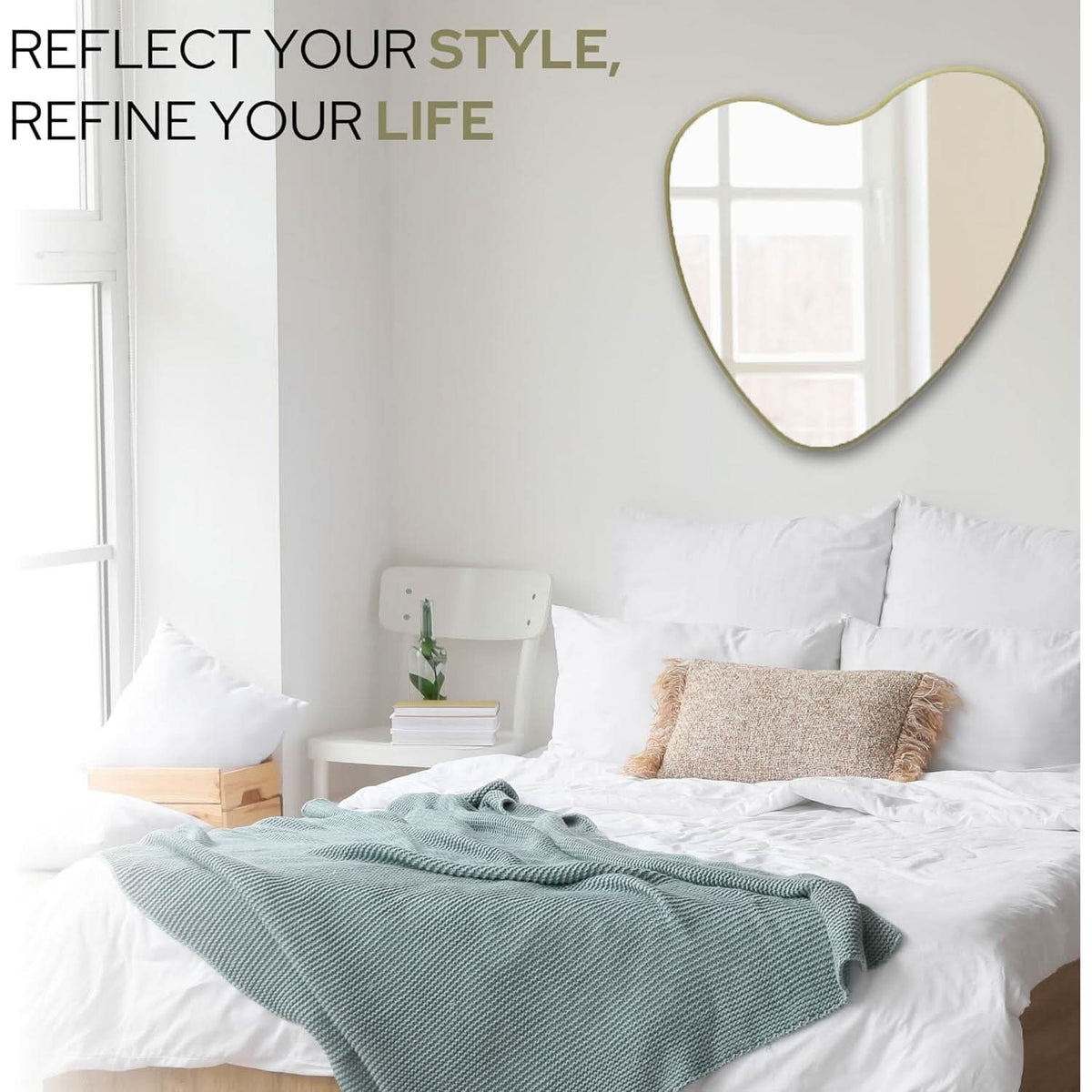 26 Inch Irregular Heart Wall Mirror For Home Decor