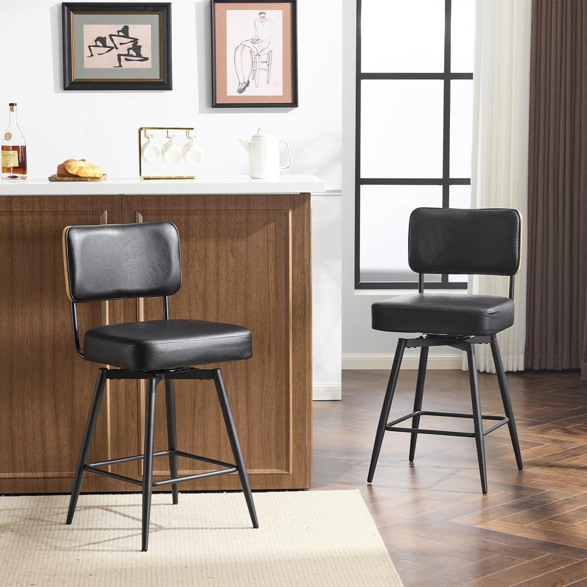 26 Inch Swivel Bar Stools Set of Two