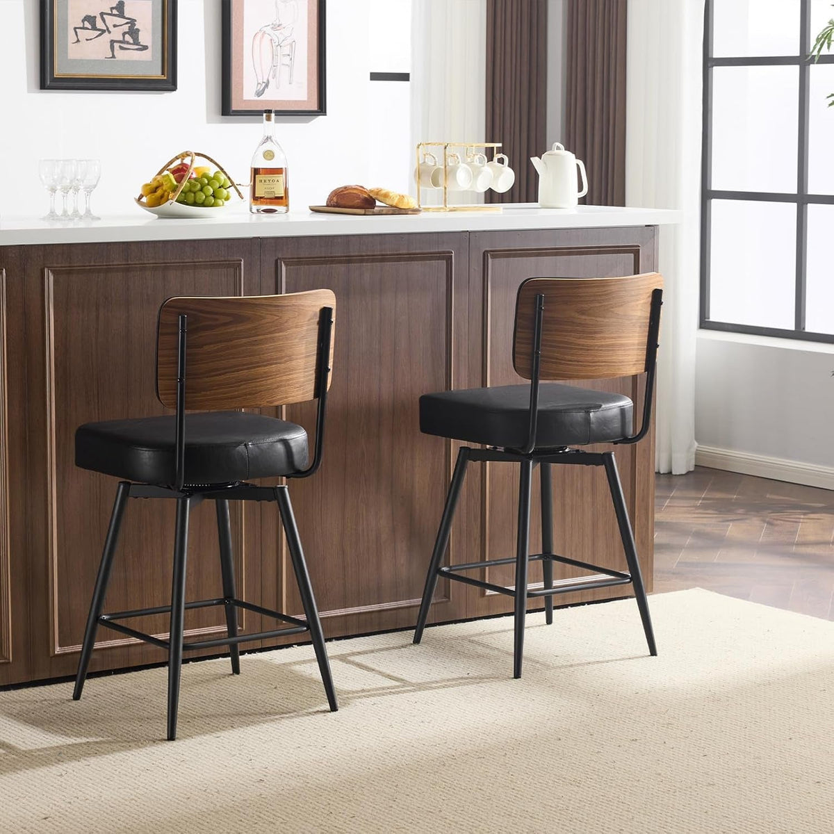 26 Inch Swivel Bar Stools Set of Two