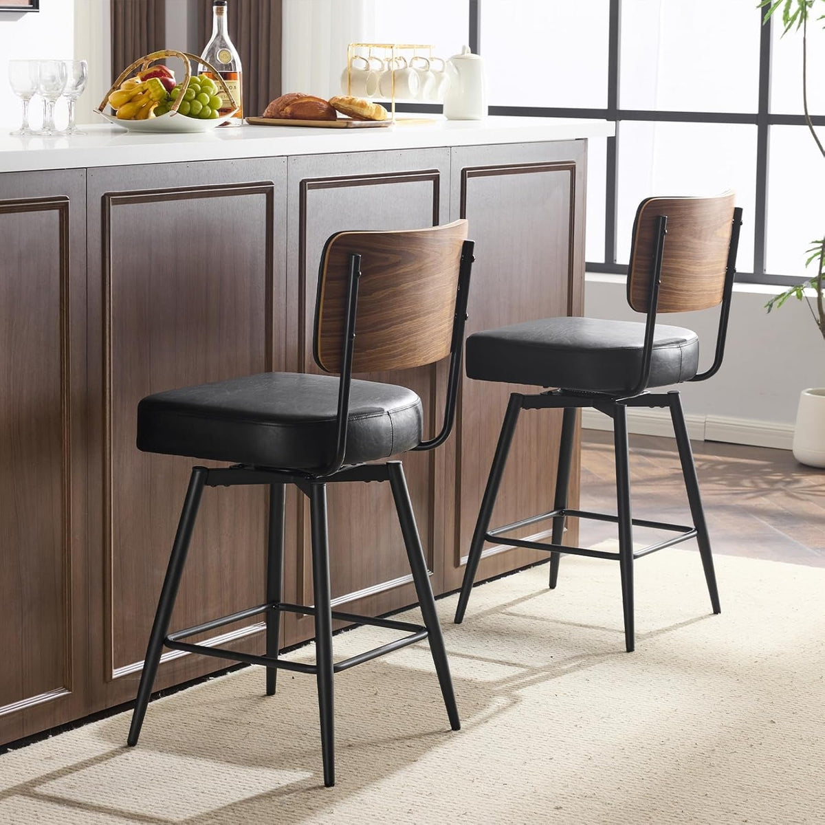 26 Inch Swivel Bar Stools Set of Two