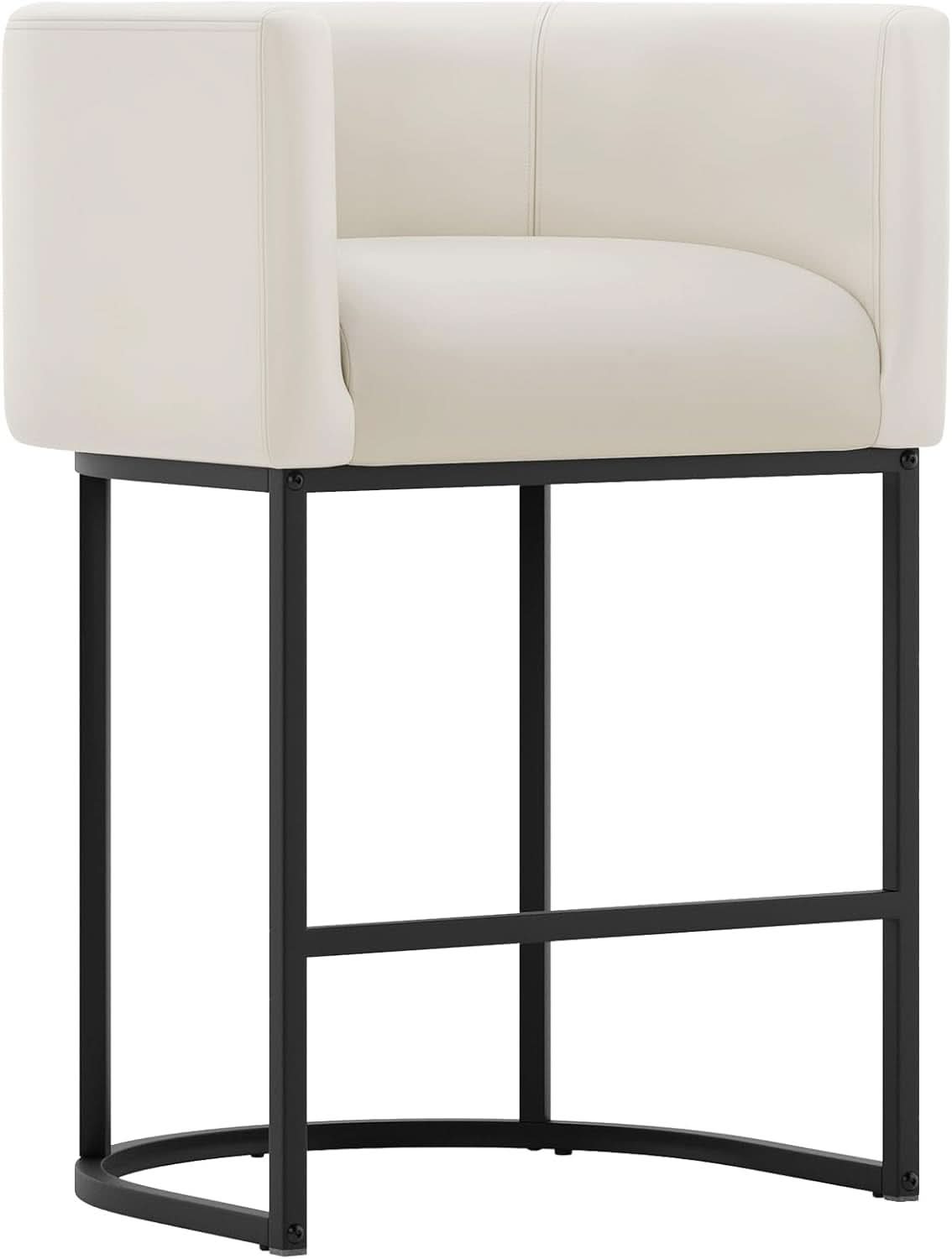 27 Inch Height Modern Barrel Counter Stool Antique White Bar Stool For Kitchen Island