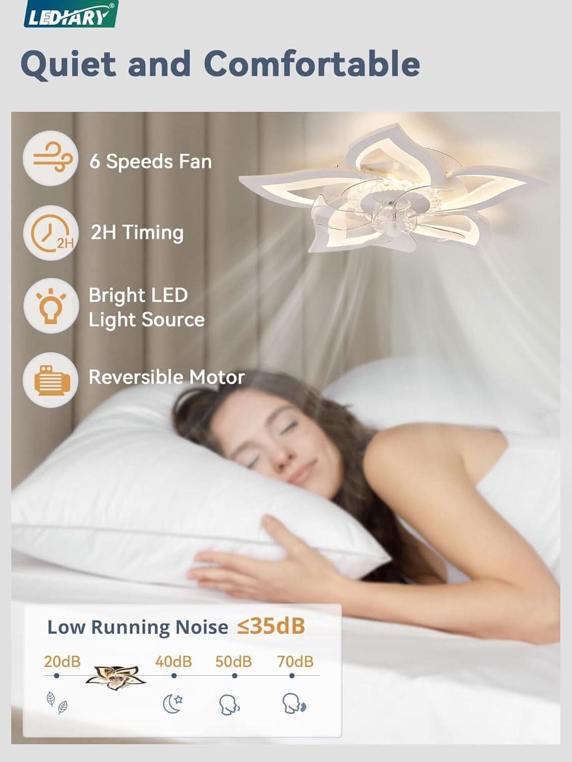 27 Inch Low Profile Ceiling Fan With Integrated LED
