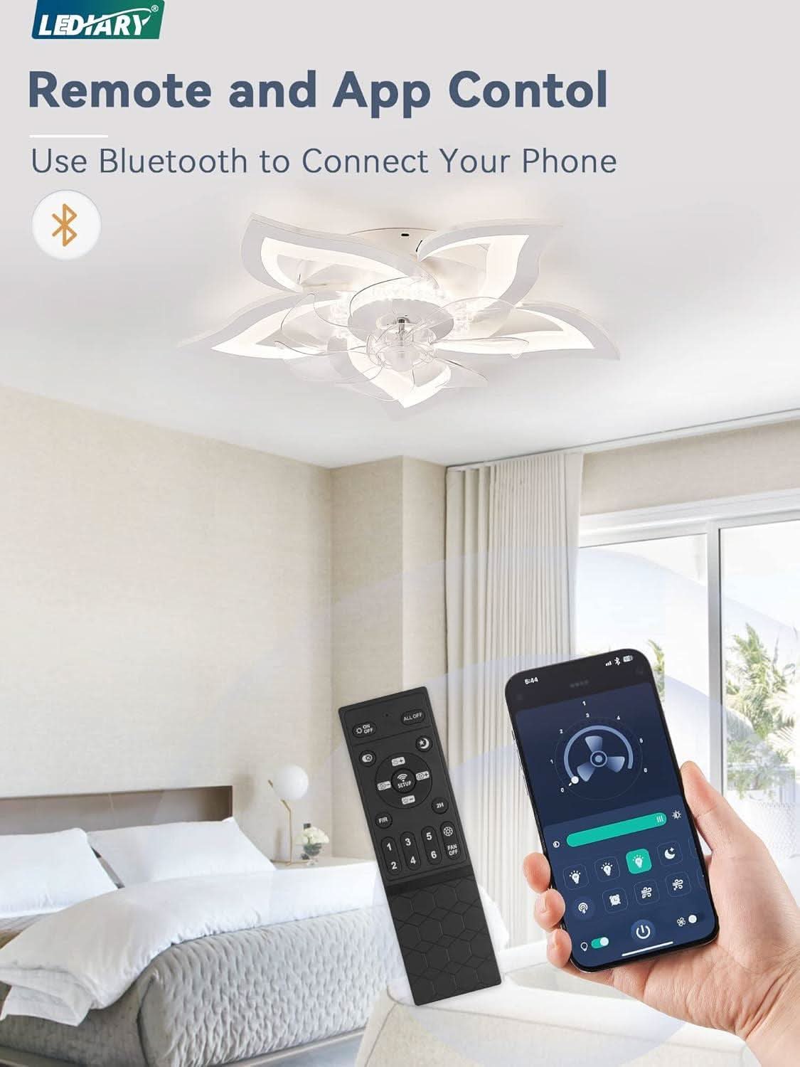 27 Inch Low Profile Ceiling Fan With Integrated LED