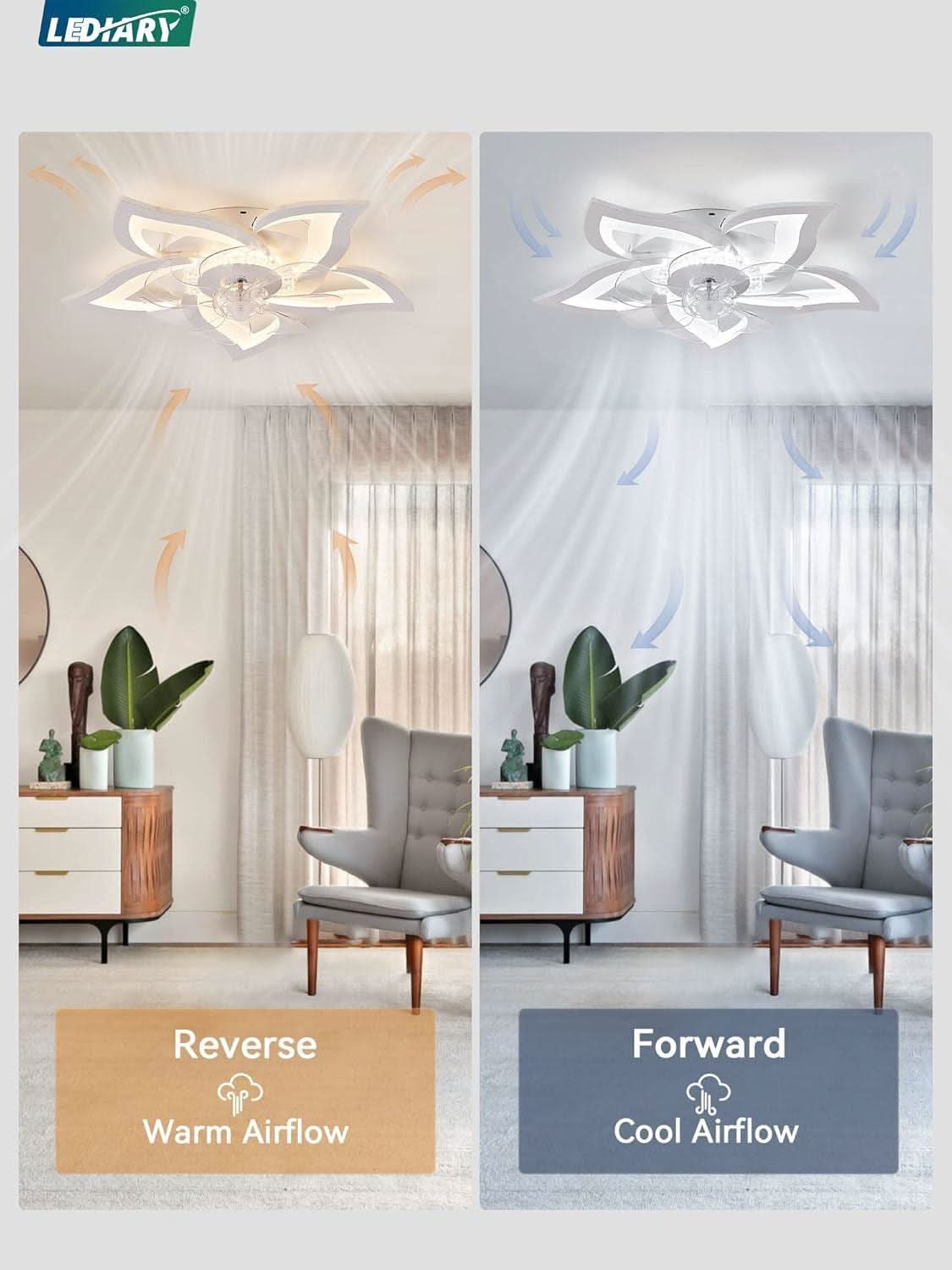 27 Inch Low Profile Ceiling Fan With Integrated LED
