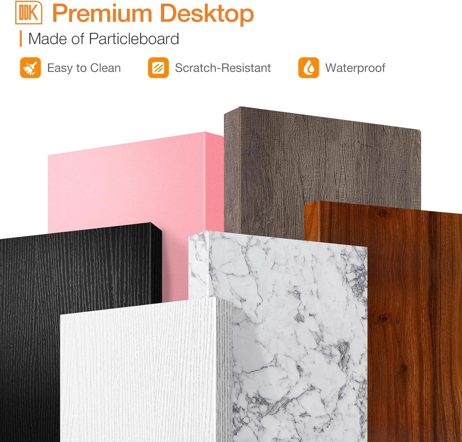 27.5 Inch Computer Desk With Monitor Stand And Storage White Marble Gold Leg