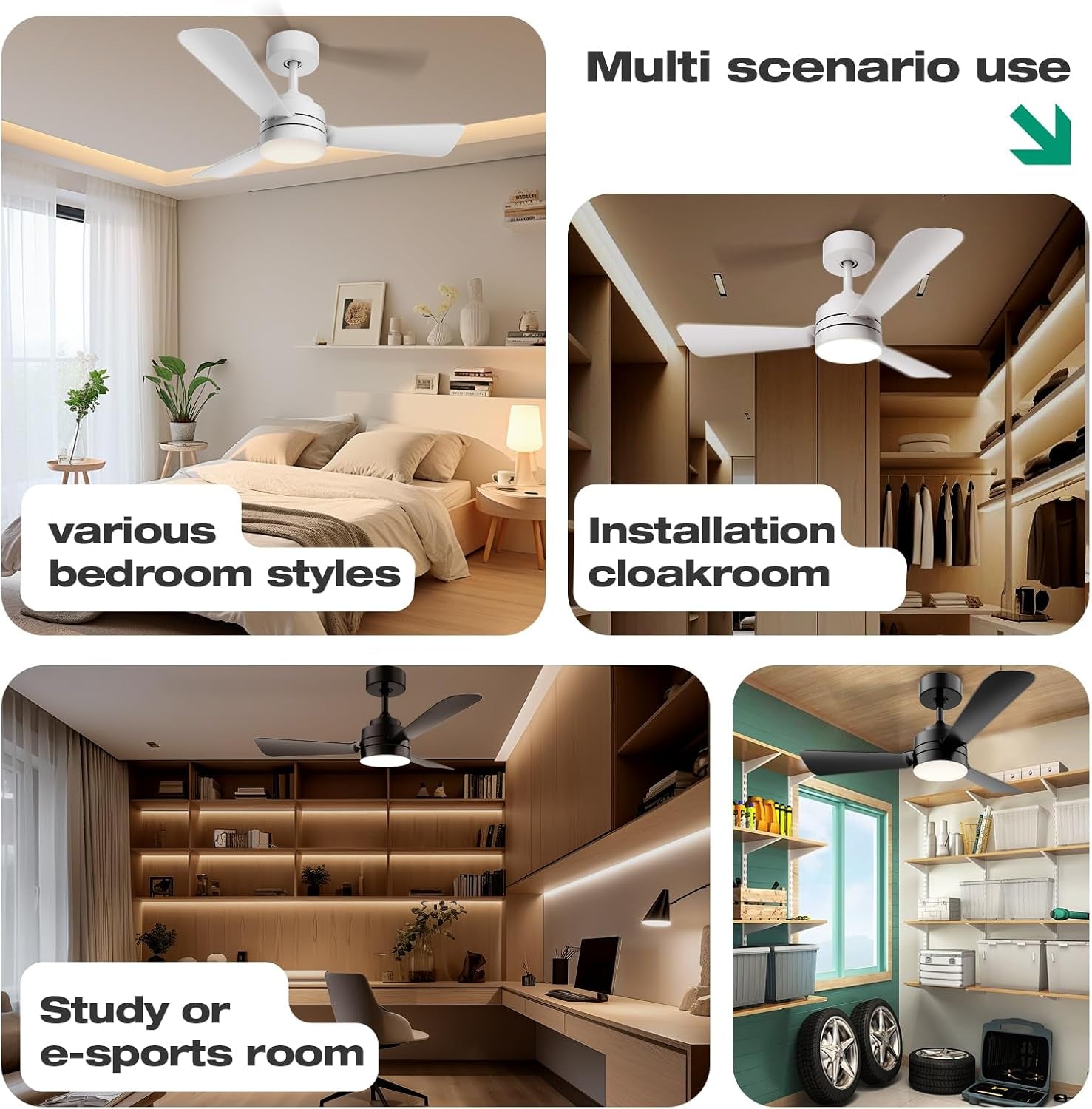 28 Inch Flush Mount Ceiling Fan Light Remote Control For Energy Efficient Year Round Comfort