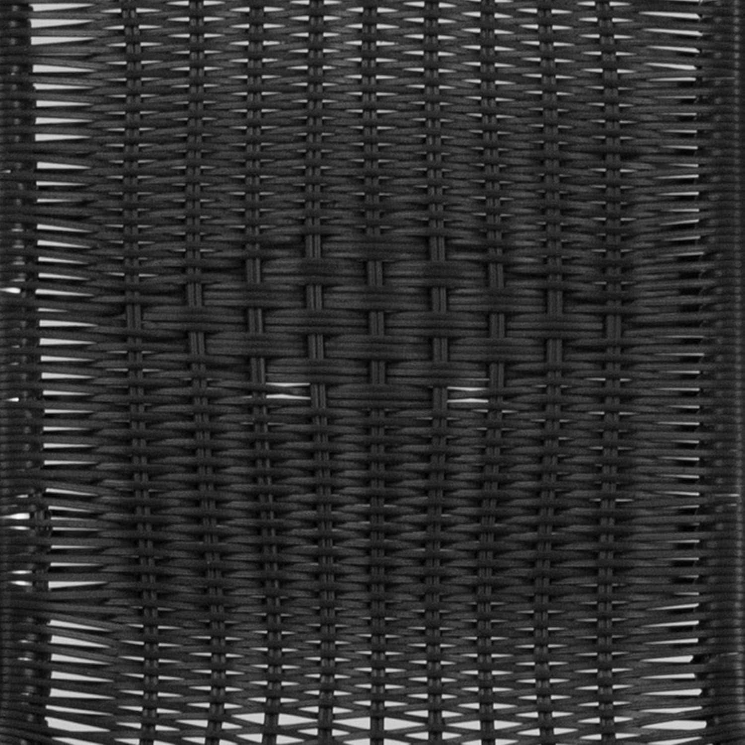 28 Inch Square Patio Table And Rattan Chairs Set Black