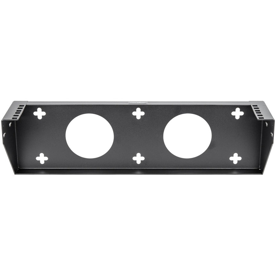 2U 19in Steel Vertical Wall Mount Rack Bracket - Fully assembled with cage screws and
