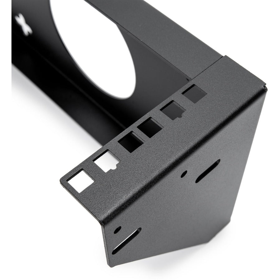 2U 19in Steel Vertical Wall Mount Rack Bracket - Fully assembled with cage screws and