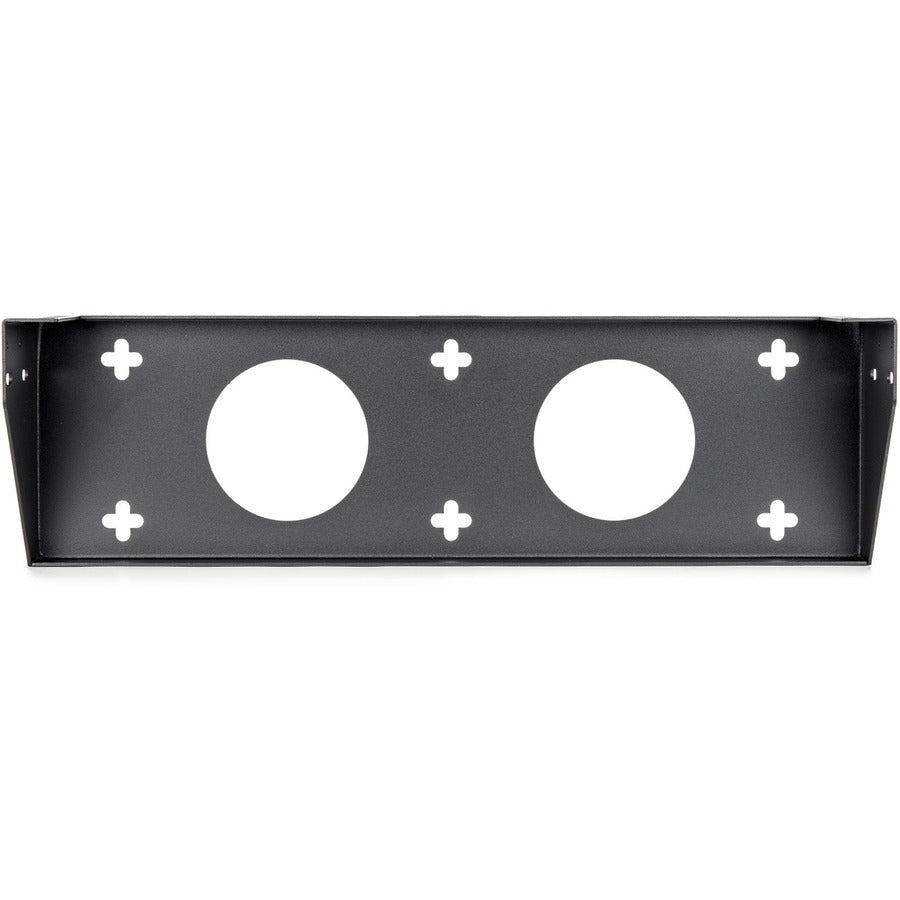 2U 19in Steel Vertical Wall Mount Rack Bracket - Fully assembled with cage screws and