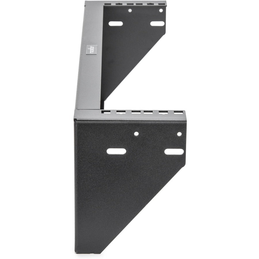 2U 19in Steel Vertical Wall Mount Rack Bracket - Fully assembled with cage screws and