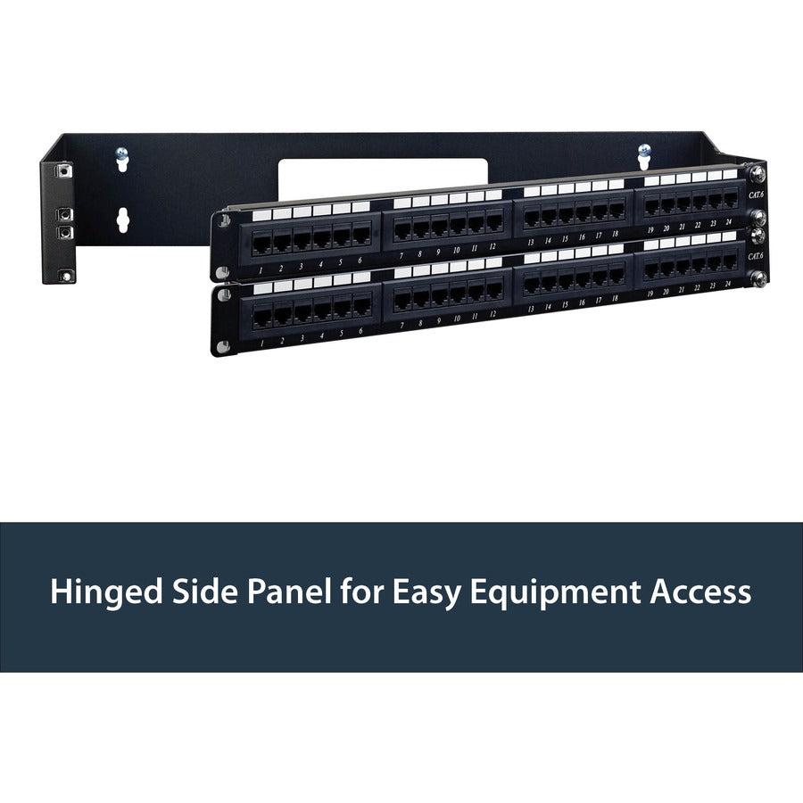 2U Hinged Wall Mount Patch Panel Bracket - 6 Inch Deep Rack Mounting | StarTech WALLMOUNTH2