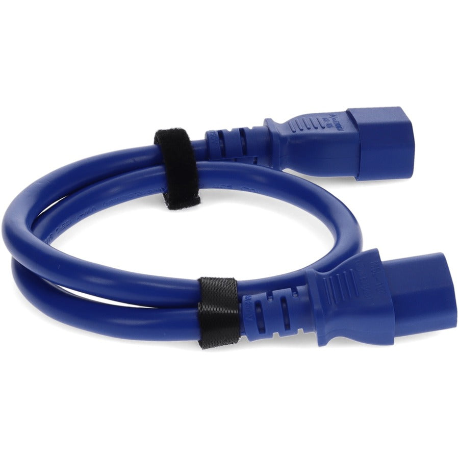 2ft C13 Female to C14 Male 18AWG 100-250V at 10A Blue Power Cable ADD-C132C1418AWG2FBE
