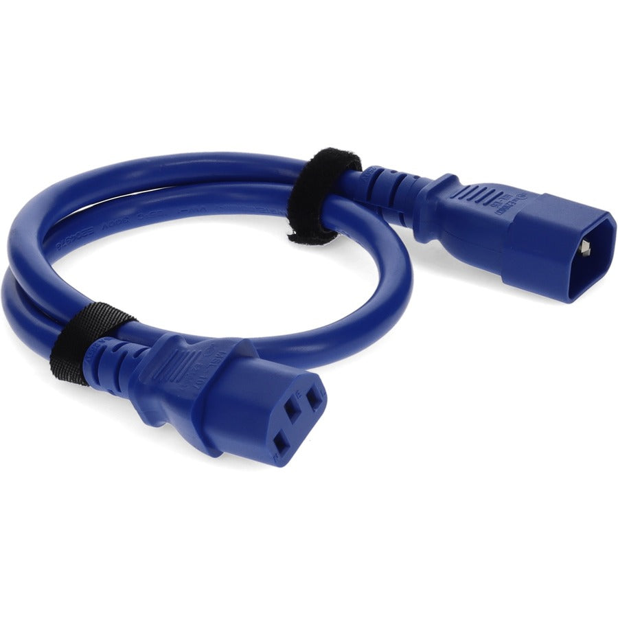 2ft C13 Female to C14 Male 18AWG 100-250V at 10A Blue Power Cable ADD-C132C1418AWG2FBE