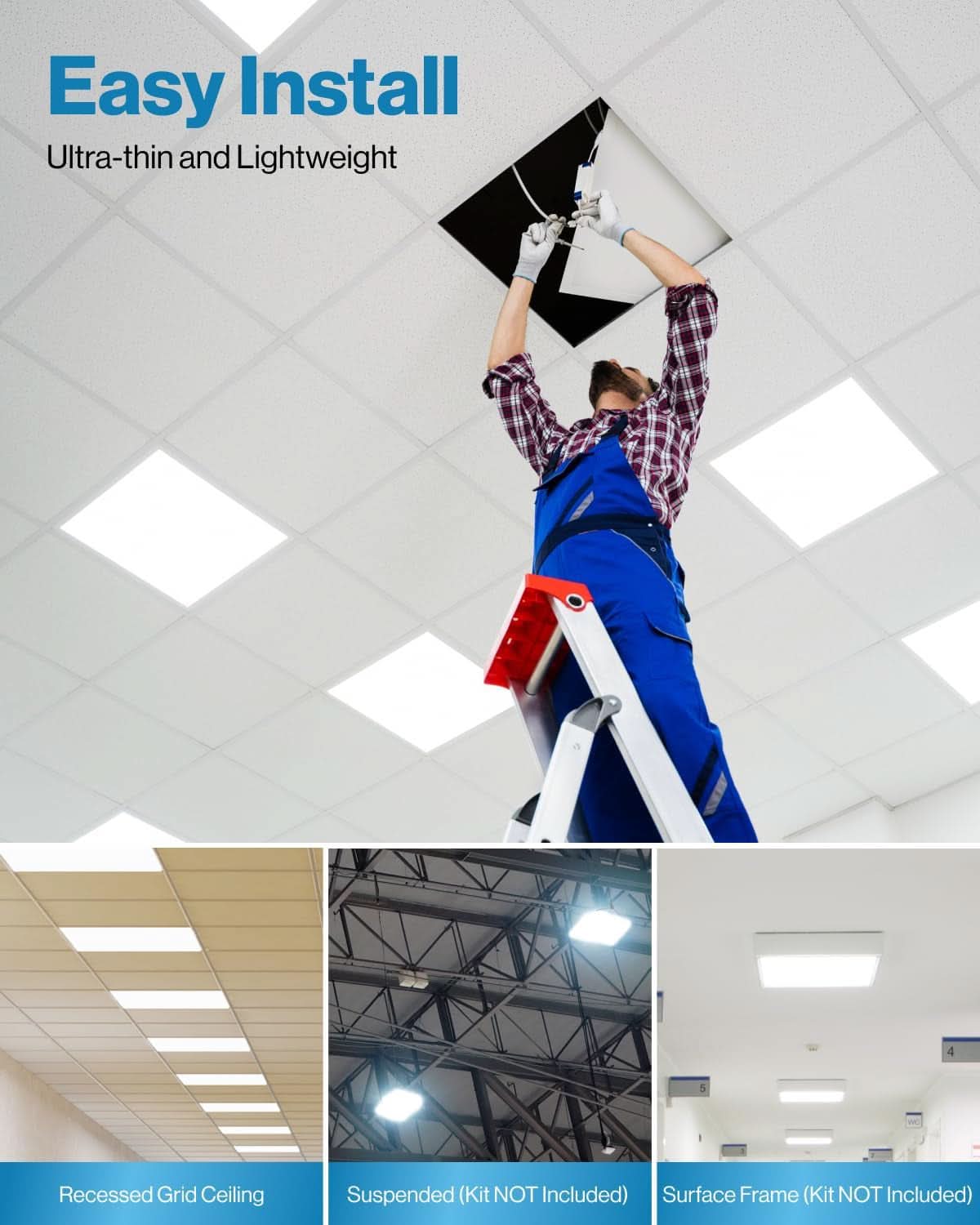 2x2 LED Flat Panel Light With Dual CCT 4000K 6000K Dimmable