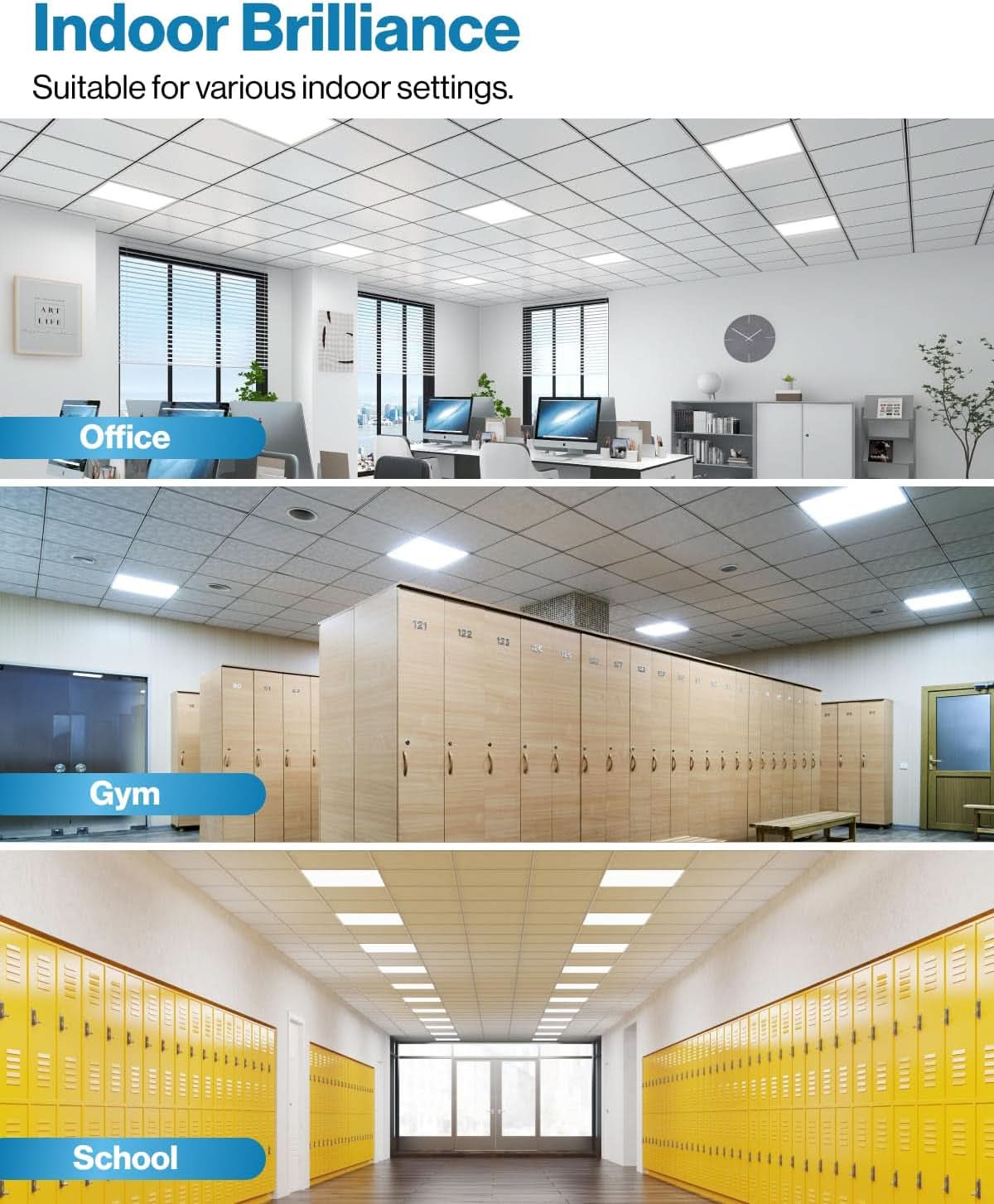 2x2 LED Flat Panel Light With Dual CCT 4000K 6000K Dimmable