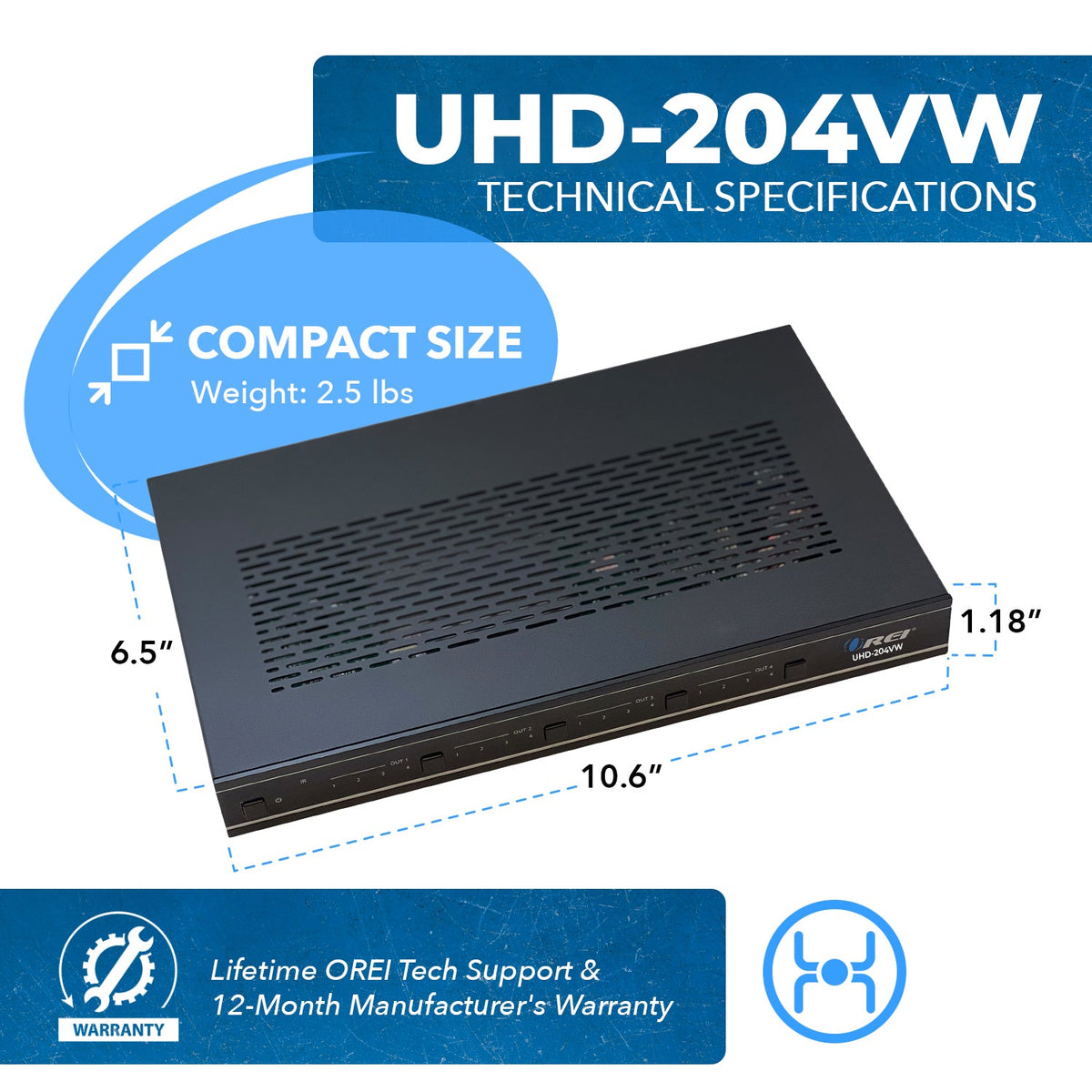 2x4 Video Wall Controller with 180 degree rotation (UHD-204VW)