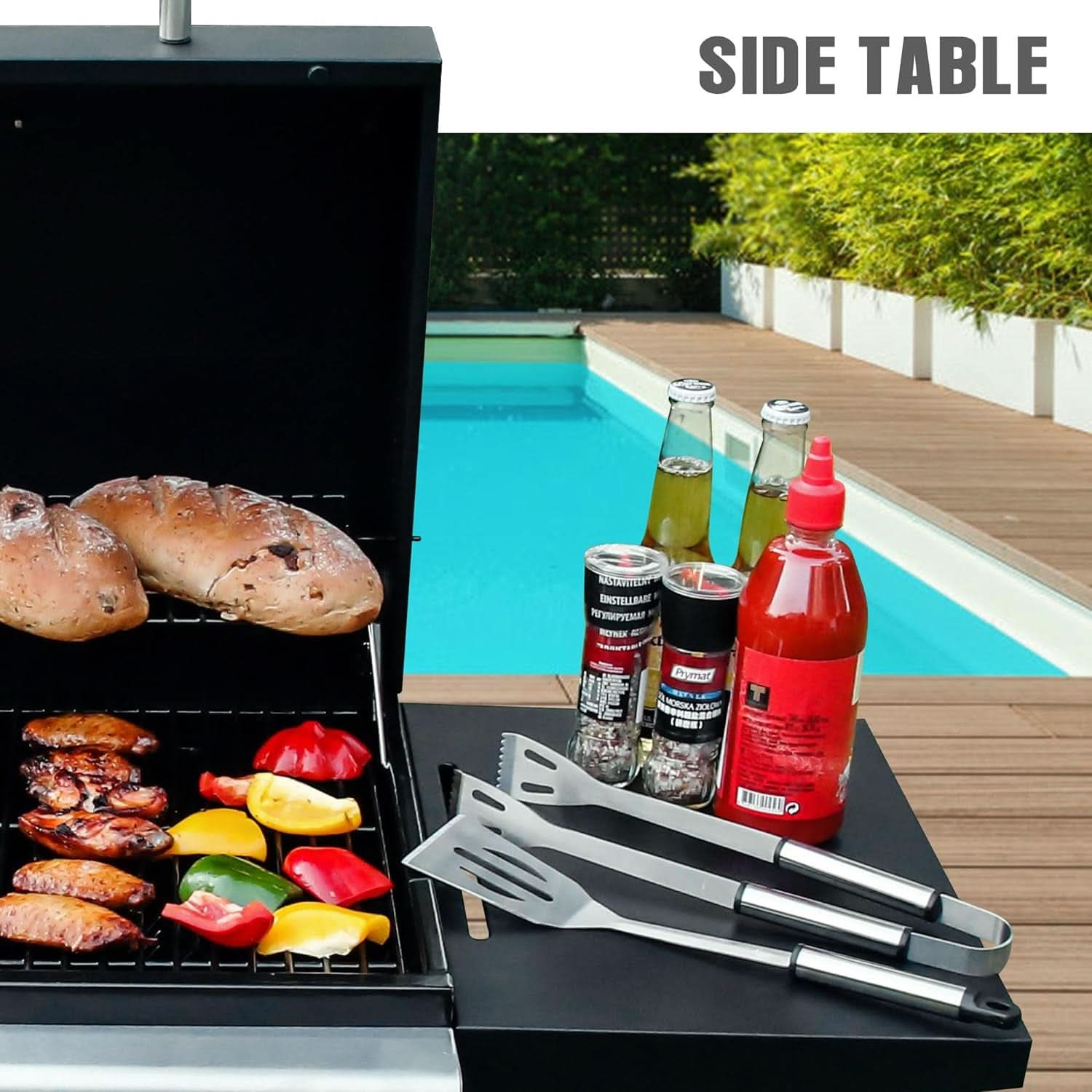 3-Burner Propane Gas Grill With Foldable Side Shelves 30,000 BTU Stainless Steel Outdoor Grill