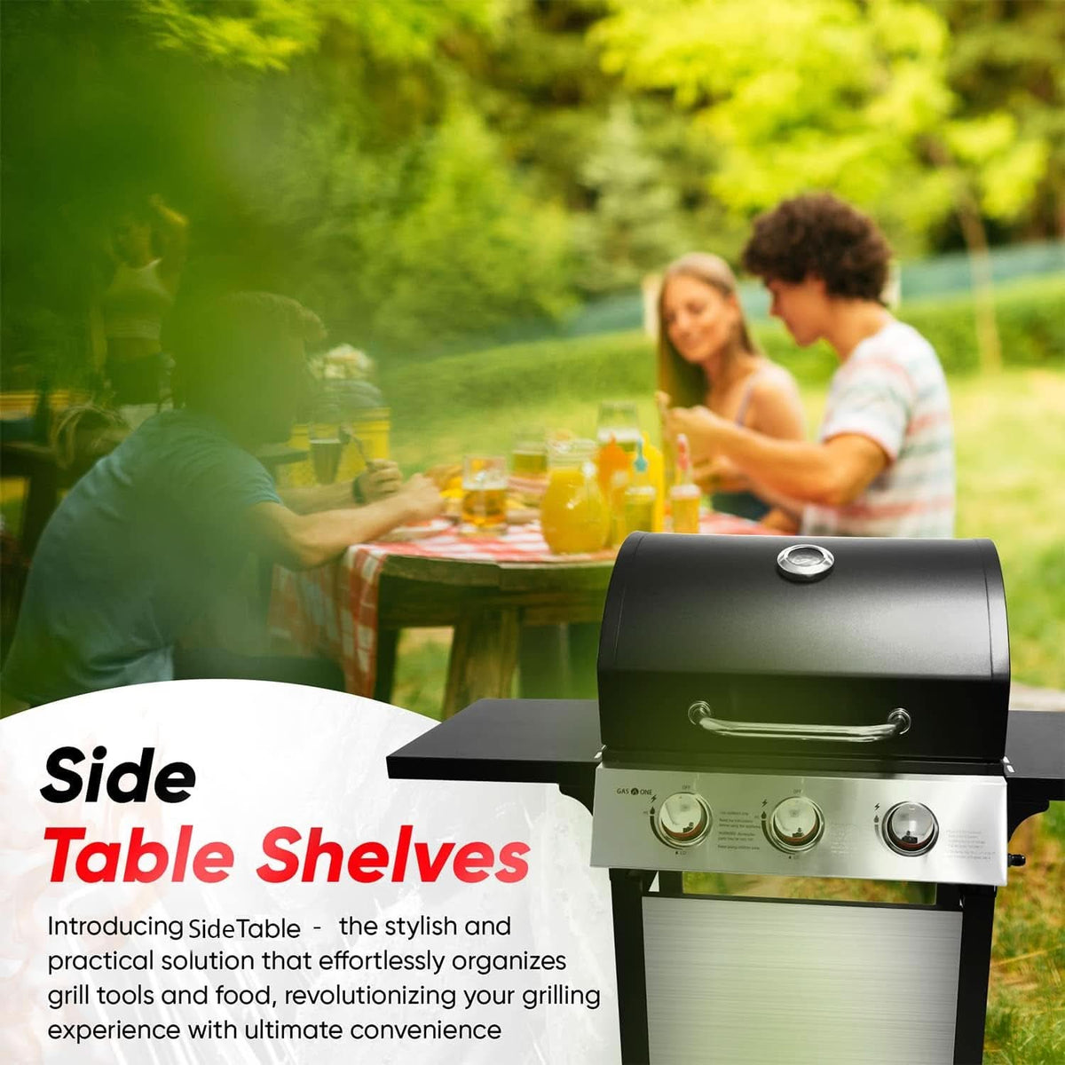 3 Burner Stainless Steel Propane Gas Grill With Cabinet