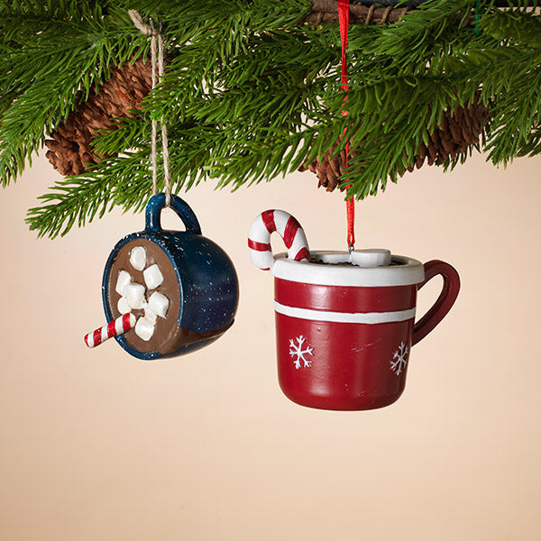 3" Coffee Cup Ornament - Blue