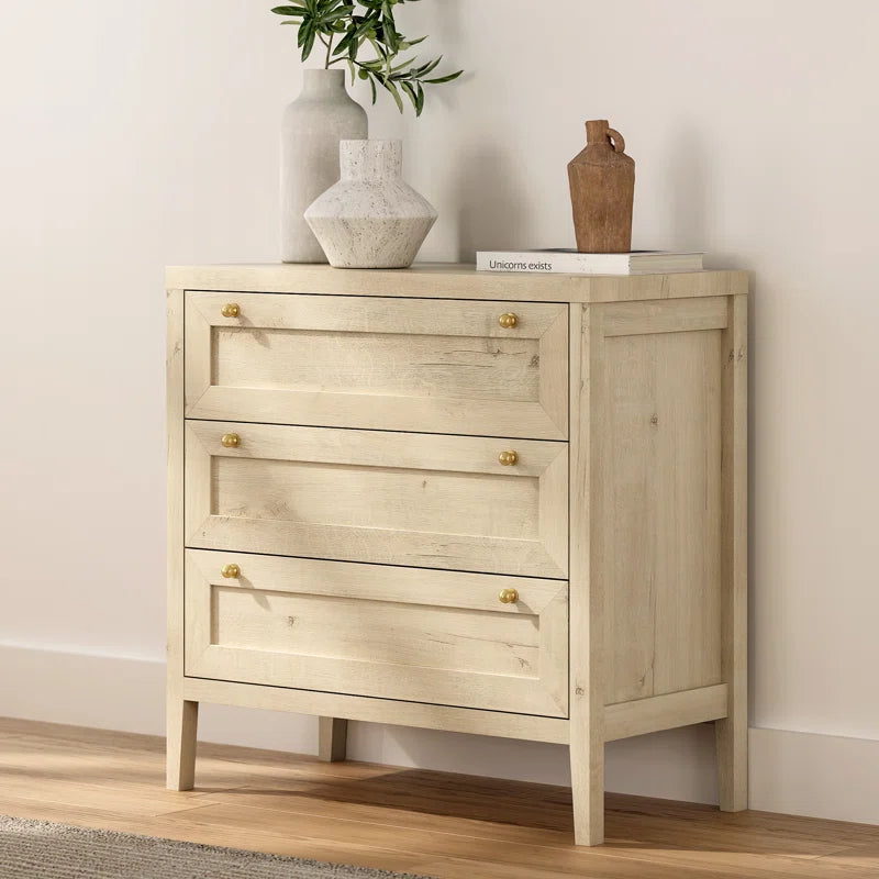 3 Drawer Dresser With Wide Chest Storage For Bedroom