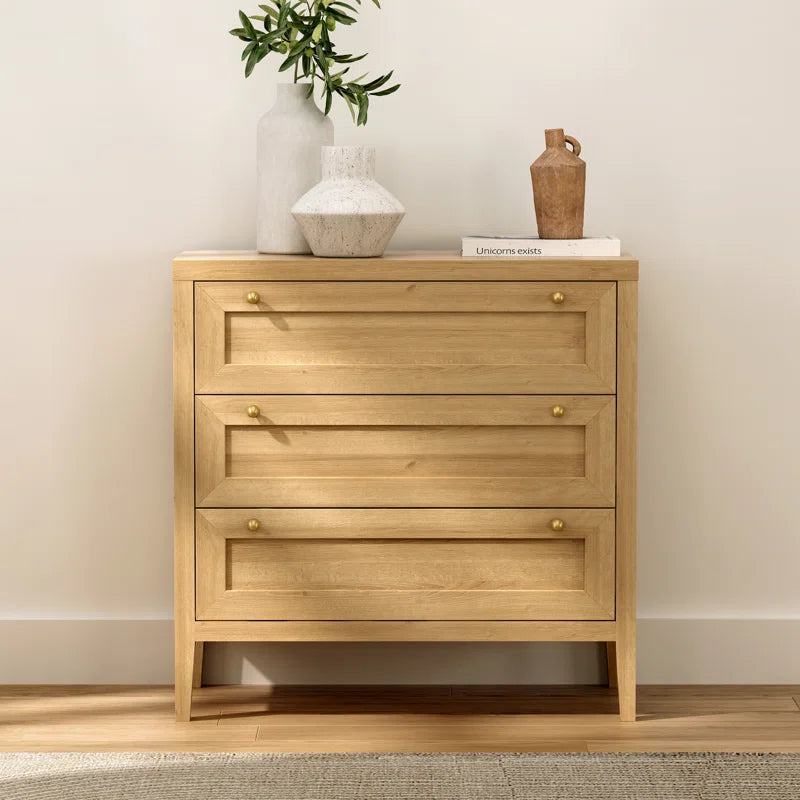 3 Drawer Dresser With Wide Chest Storage For Bedroom