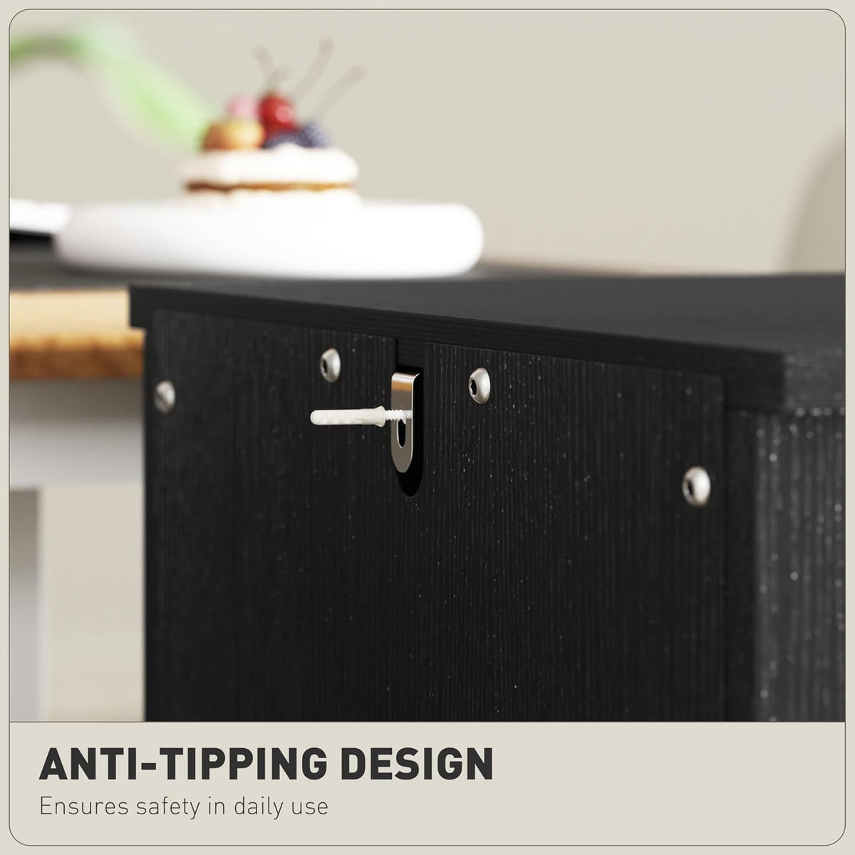 3 Drawer Vertical File Cabinet With Silent Slides Distressed Black Rustic Farmhouse Finish