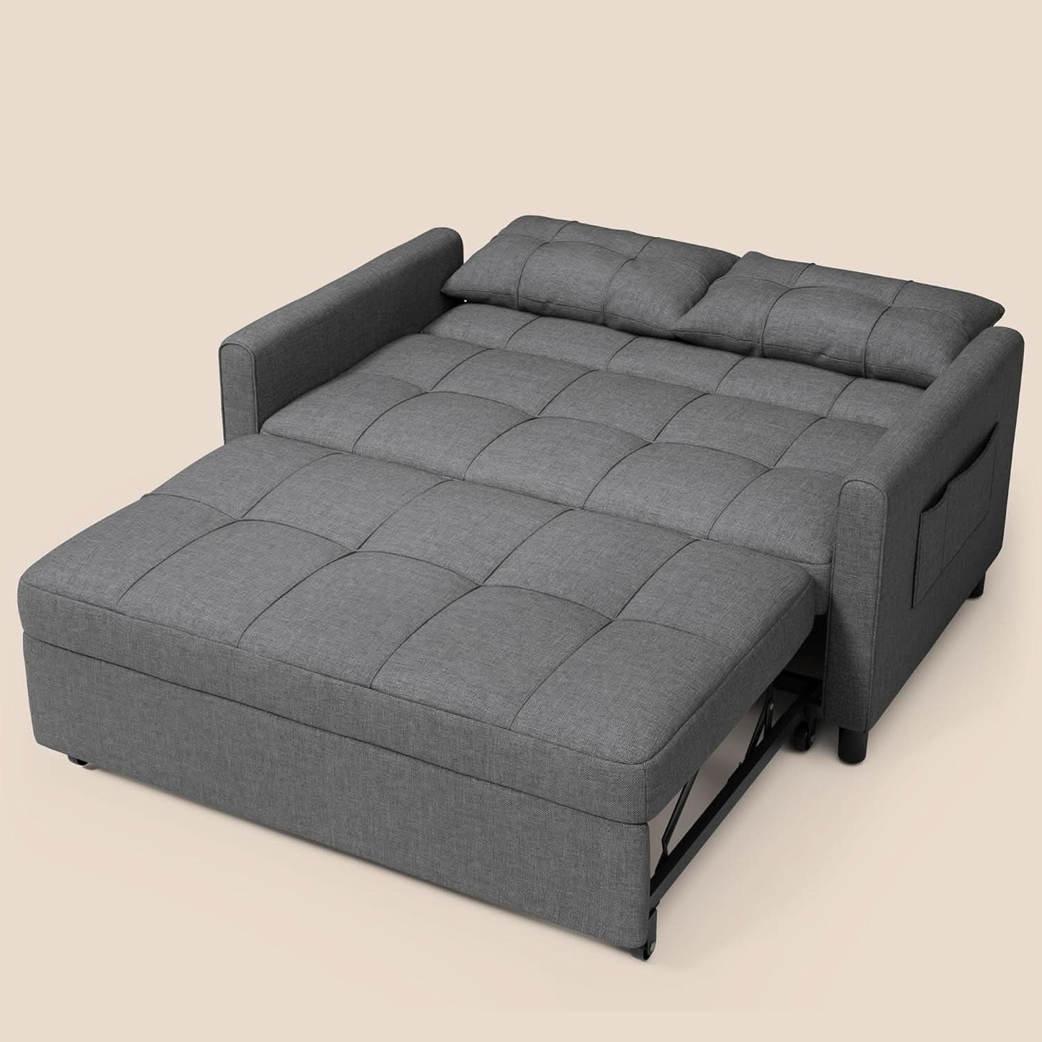 3 In 1 Convertible Sleeper Sofa Bed For Space Saving