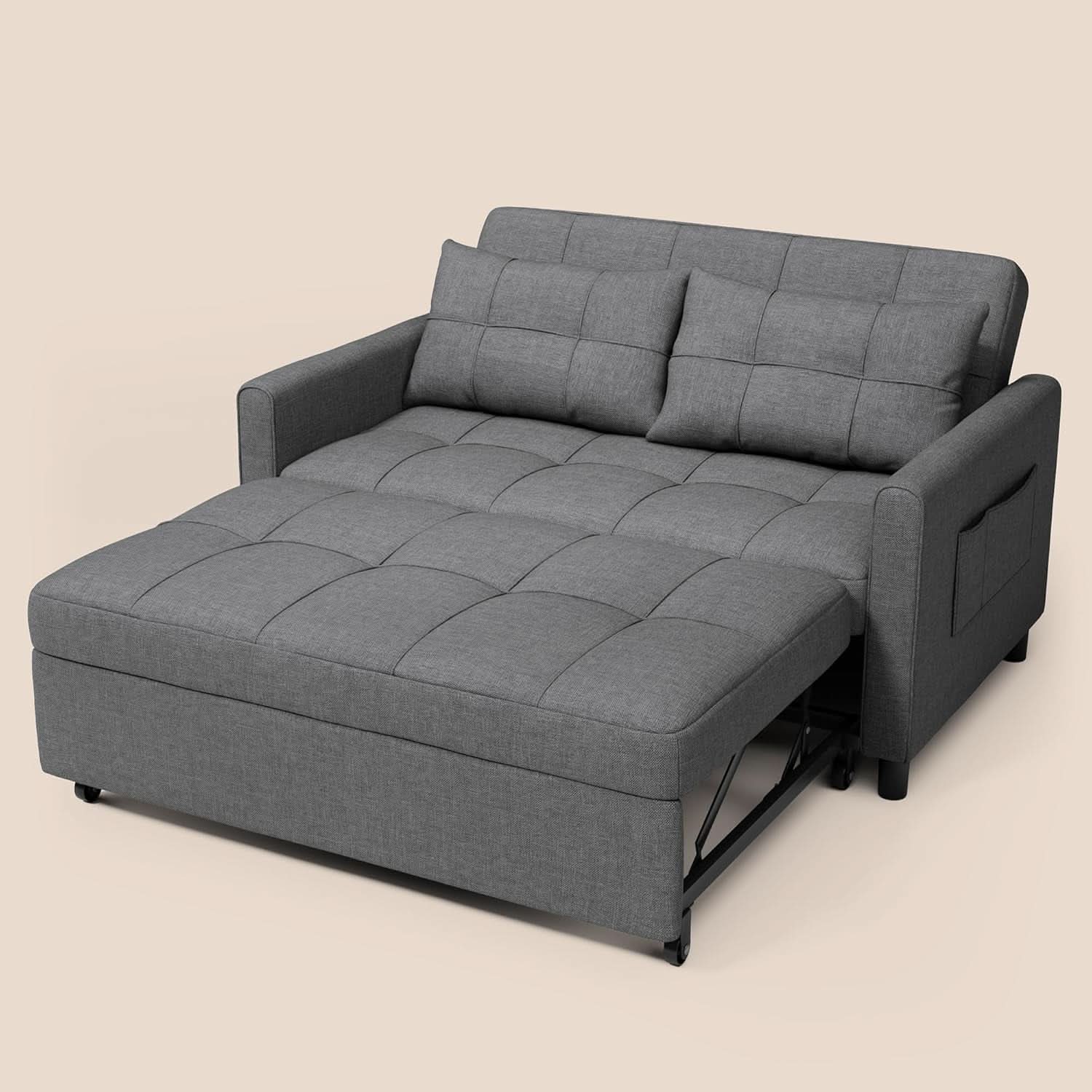 3 In 1 Convertible Sleeper Sofa Bed For Space Saving