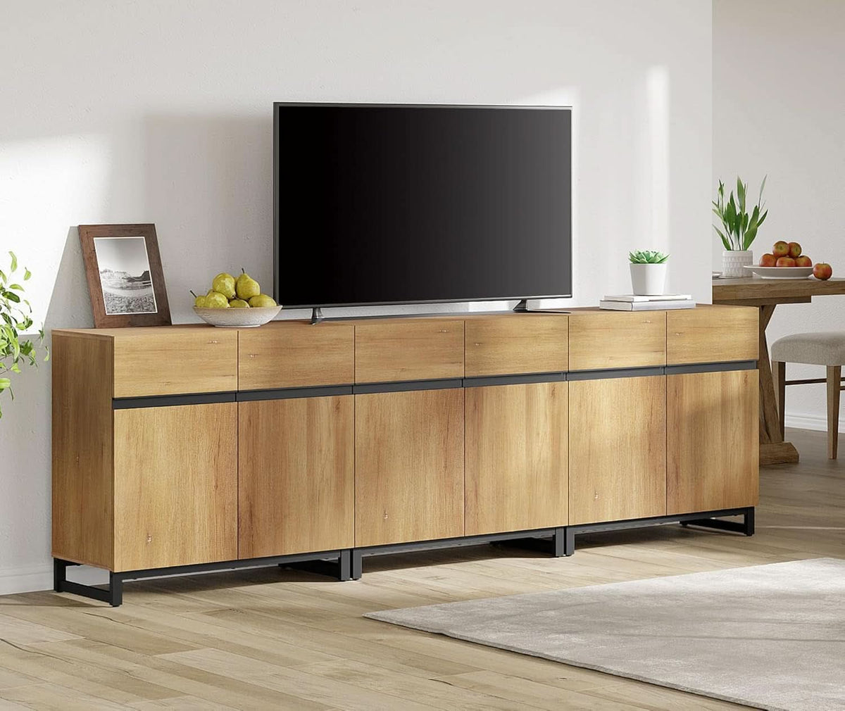 3 In 1 TV Stand For TVs Up To 110 Inch With Adjustable Shelves
