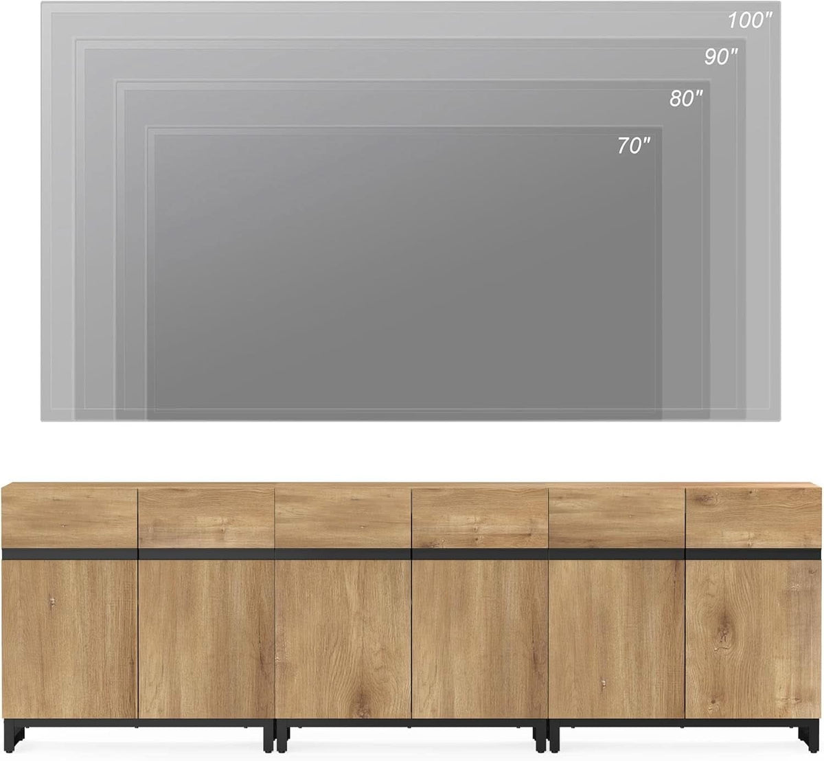 3 In 1 TV Stand For TVs Up To 110 Inch With Adjustable Shelves