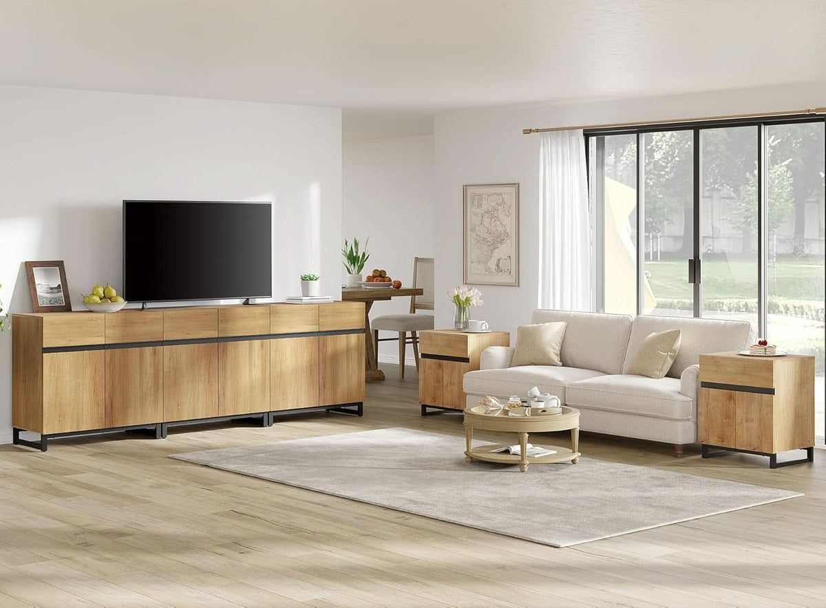 3 In 1 TV Stand For TVs Up To 110 Inch With Adjustable Shelves