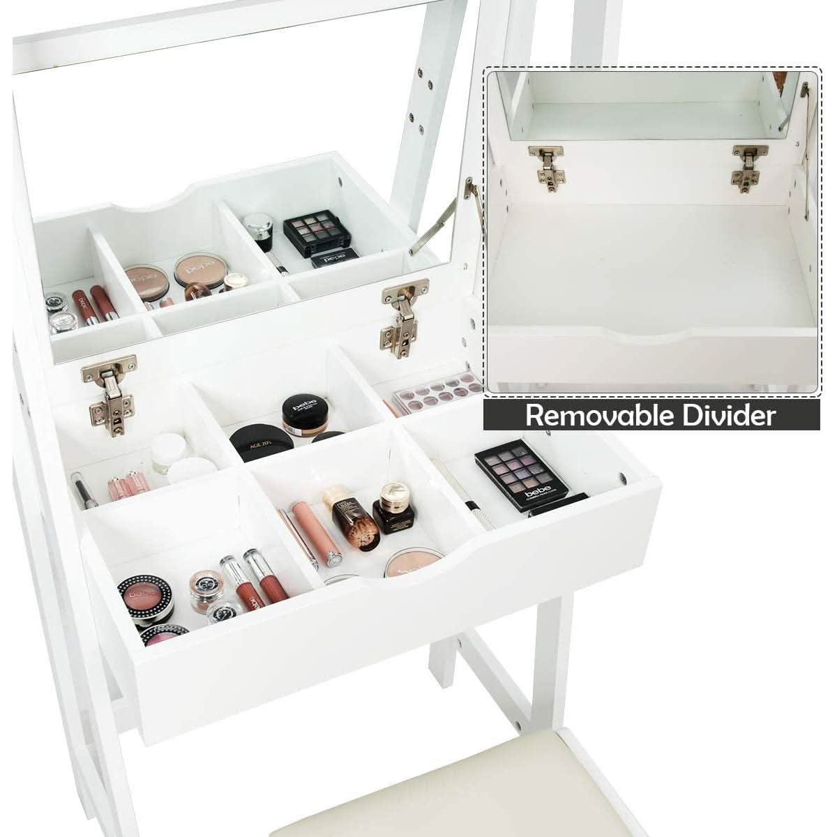 3 In 1 Vanity Table With Flip Top Mirror Makeup Desk