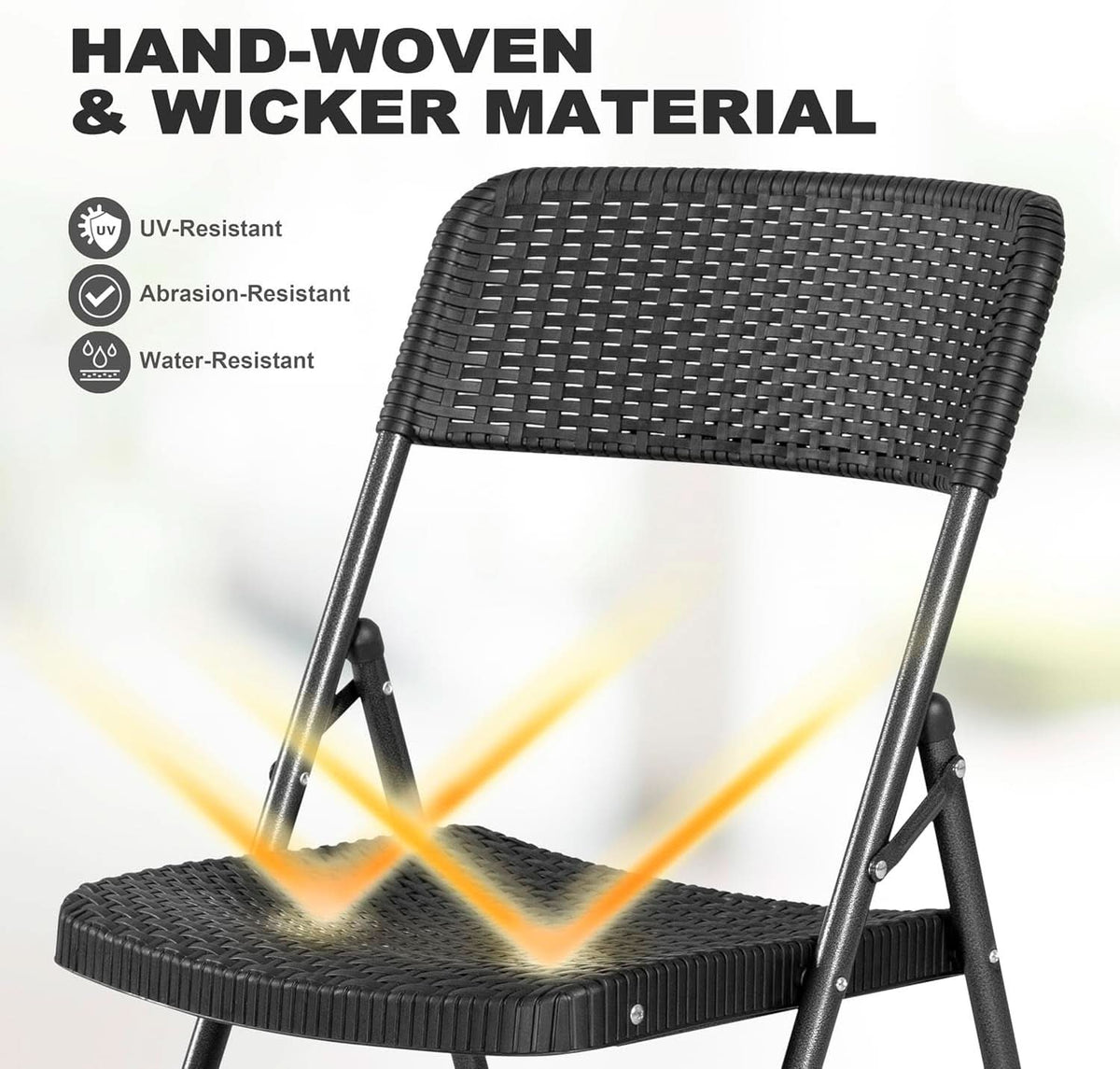 3 Piece Outdoor Folding Patio Set Weather Resistant Rattan Table For Indoors And Outdoors