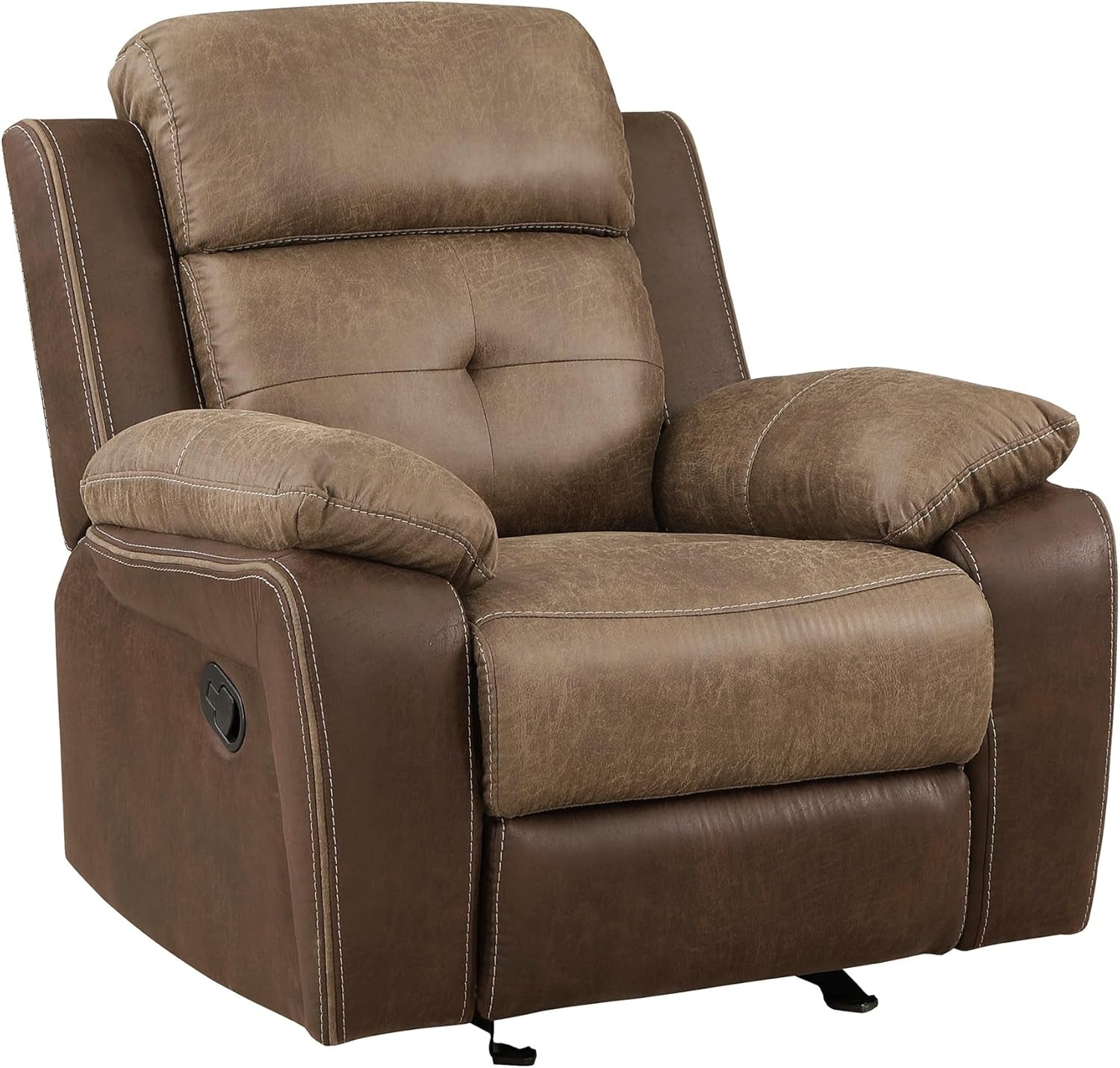 3 Piece Reclining Living Room Sofa Set Brown Fabric